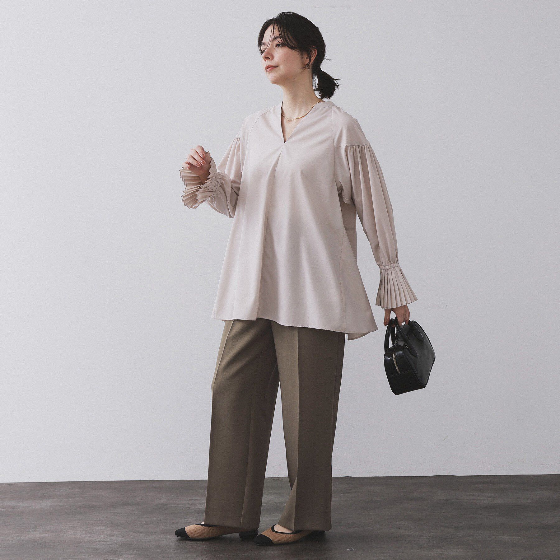 OPAQUE.CLIP「《SS-LLサイズ》ストレッチ美脚イージーワイドパンツ【防シワ/洗濯機洗い可】」|その他|