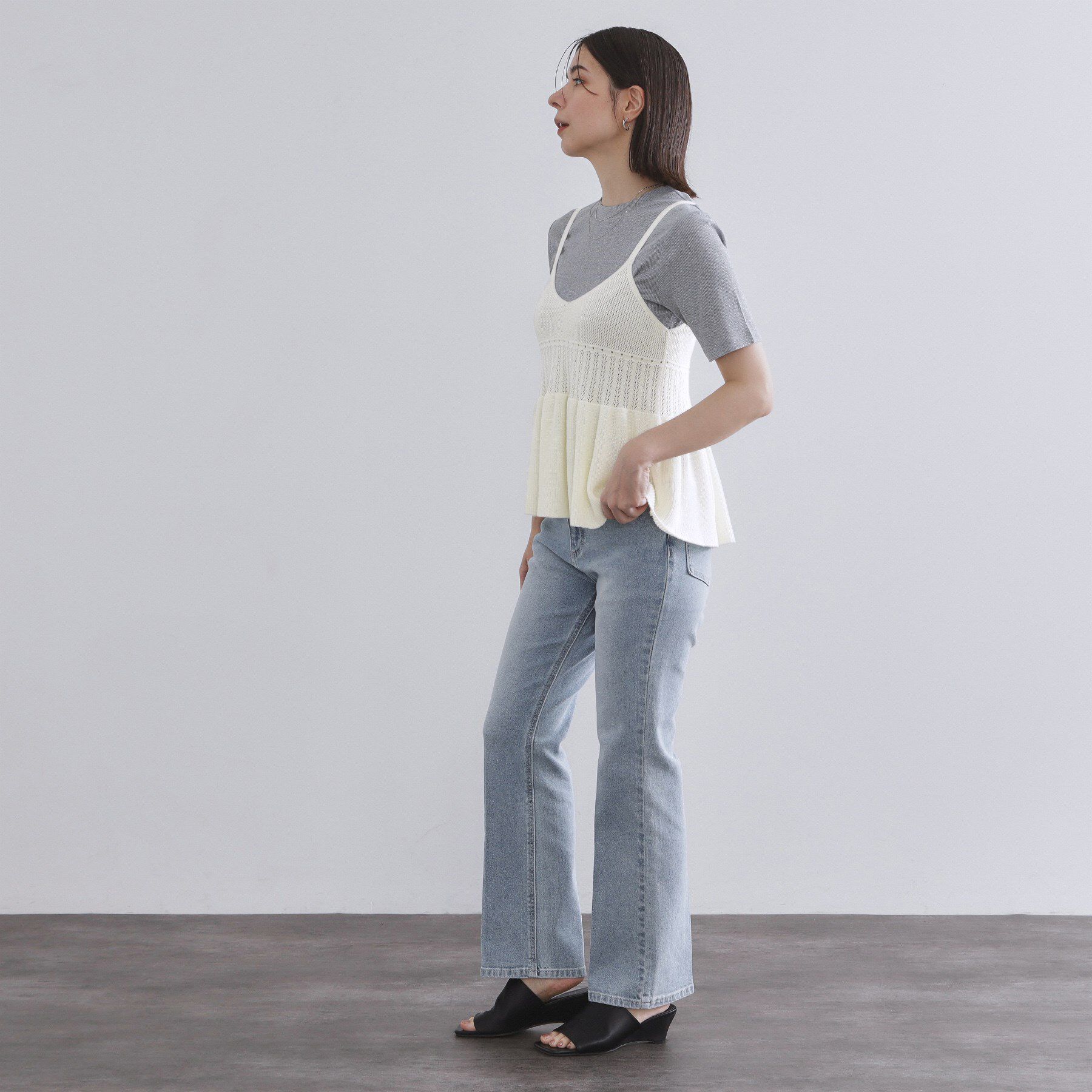 OPAQUE.CLIP「カギ針風ニットキャミビスチェ【洗濯機洗い可】」|ニット・セーター|