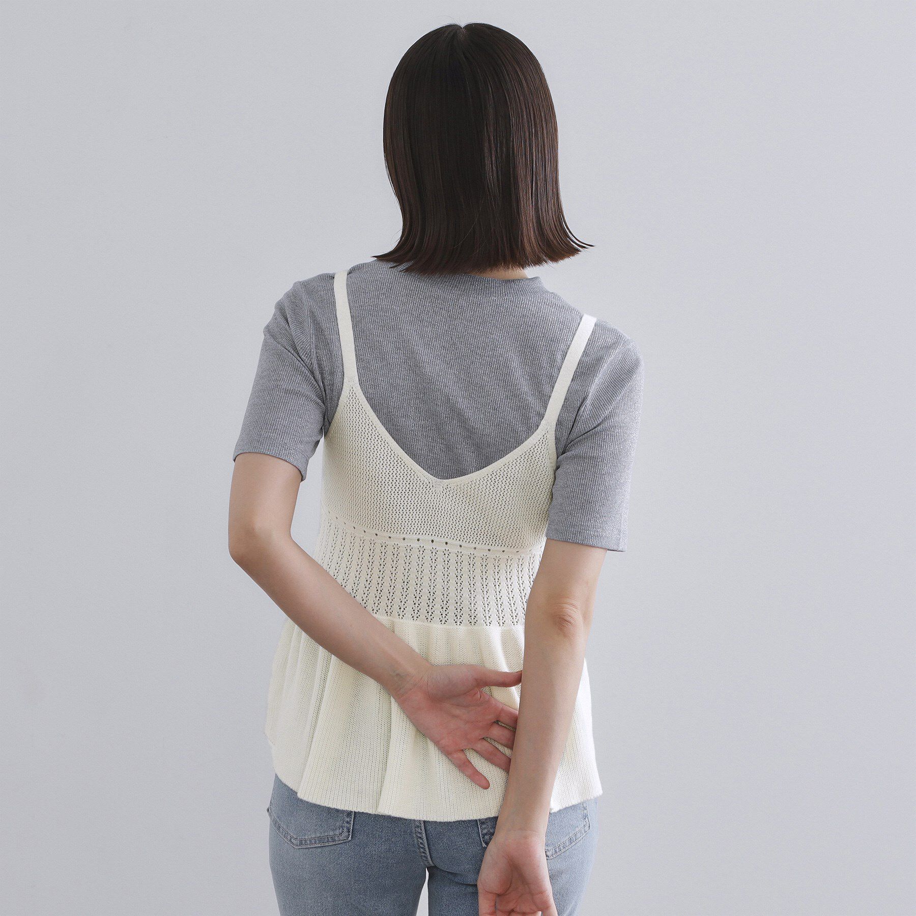 OPAQUE.CLIP「カギ針風ニットキャミビスチェ【洗濯機洗い可】」|ニット・セーター|