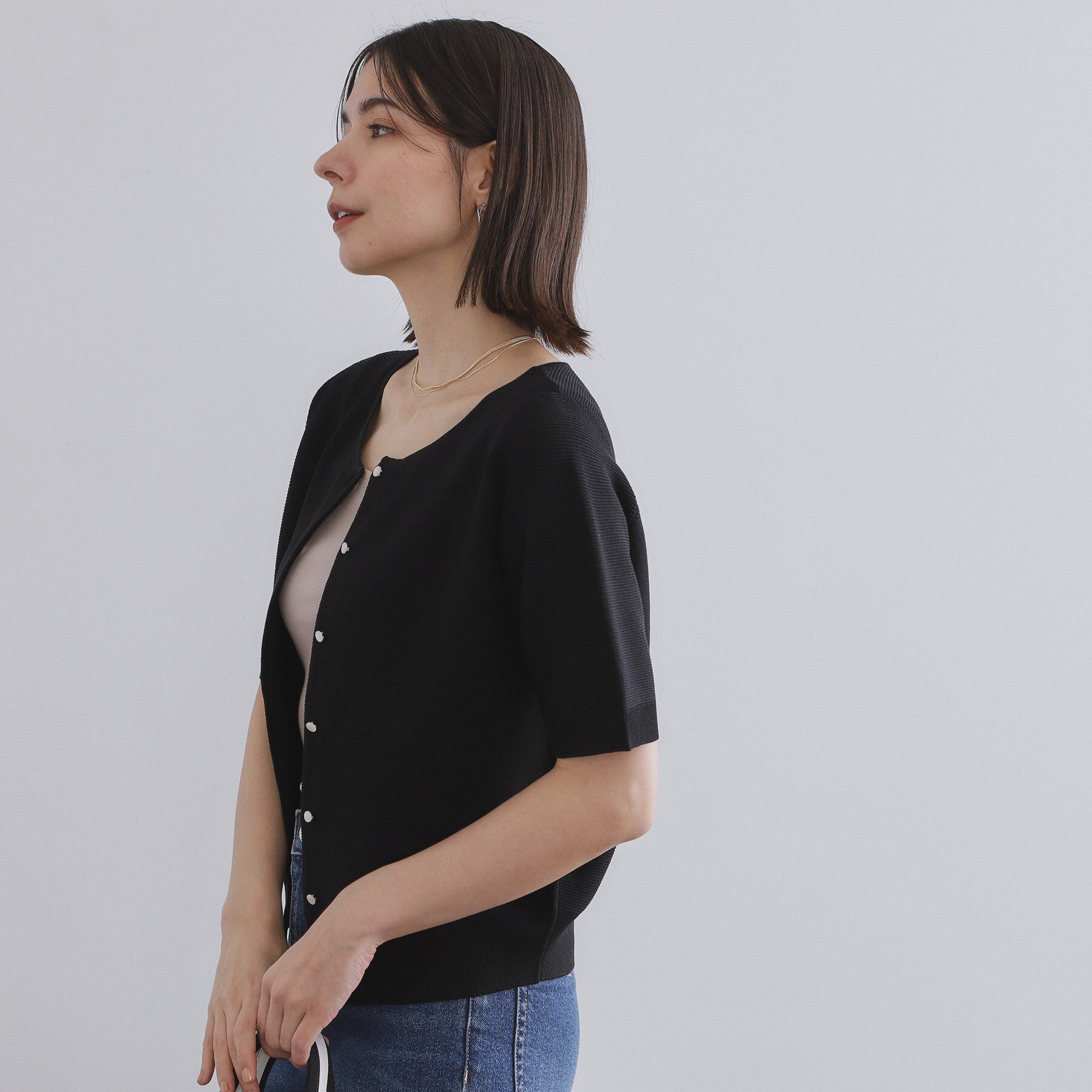 OPAQUE.CLIP「ガーダーニットカーディガン【UVケア/洗濯機洗い可】」|カーディガン|