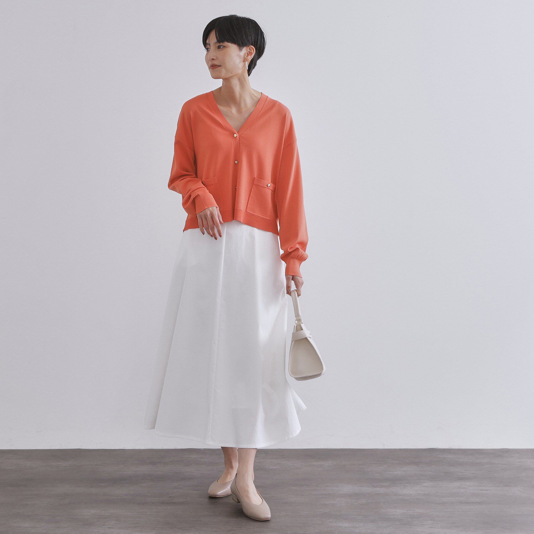 OPAQUE.CLIP「リラクシーVネックニットカーディガン【UVケア/接触冷感/洗濯機洗い可/抗ピル】」|カーディガン|