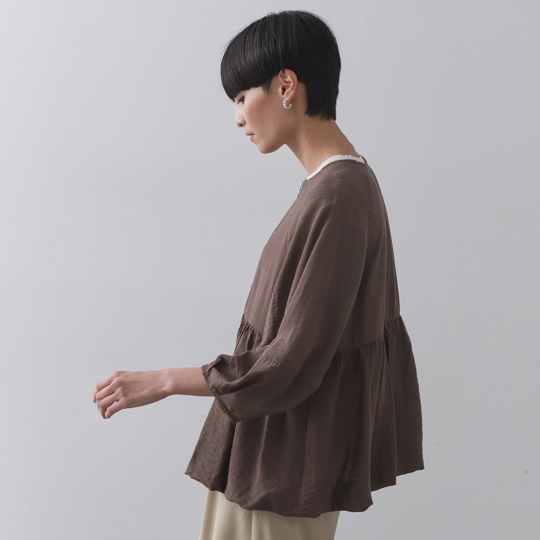 OPAQUE.CLIP「シアーバルーンペプラムブルゾン【洗える】」|ブルゾン・スタジャン|