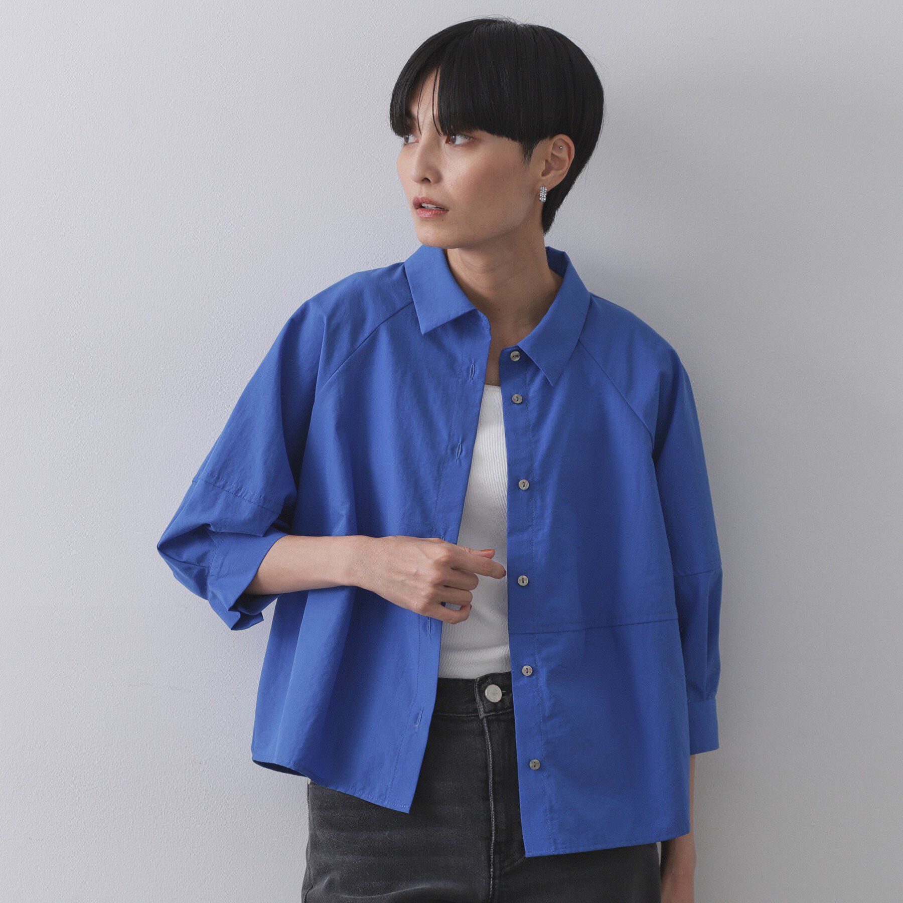 OPAQUE.CLIP「切替フォルムシャツ【洗濯機洗い可】」|シャツ・ブラウス|