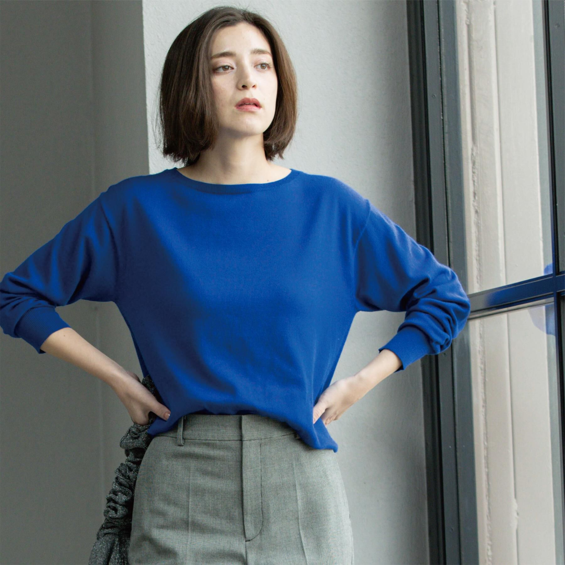 OPAQUE.CLIP「ボートネックニット/エクストラファインメリノウール【THEシリーズ/洗濯機OK】」|ニット・セーター|