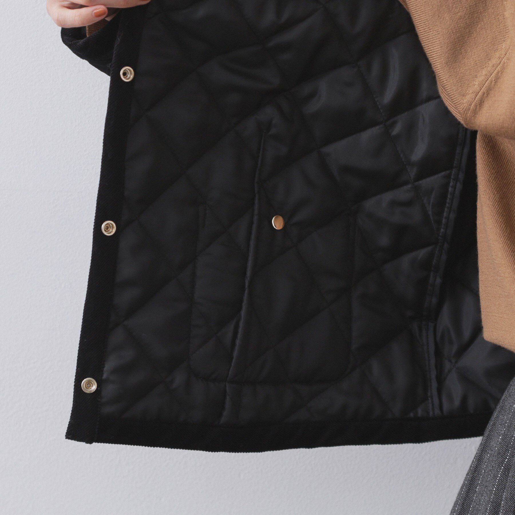 OPAQUE.CLIP「撥水キルティングノーカラージャケット【洗濯機洗い可】」|ノーカラージャケット|