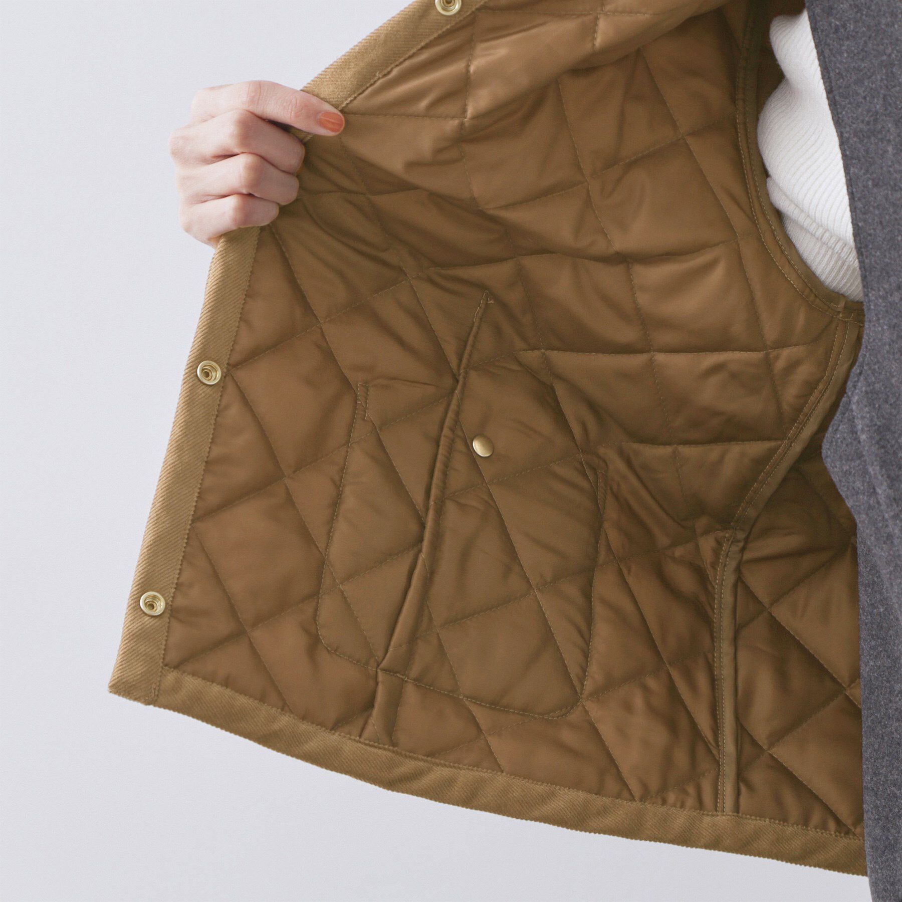 OPAQUE.CLIP「撥水キルティングノーカラージャケット【洗濯機洗い可】」|ノーカラージャケット|