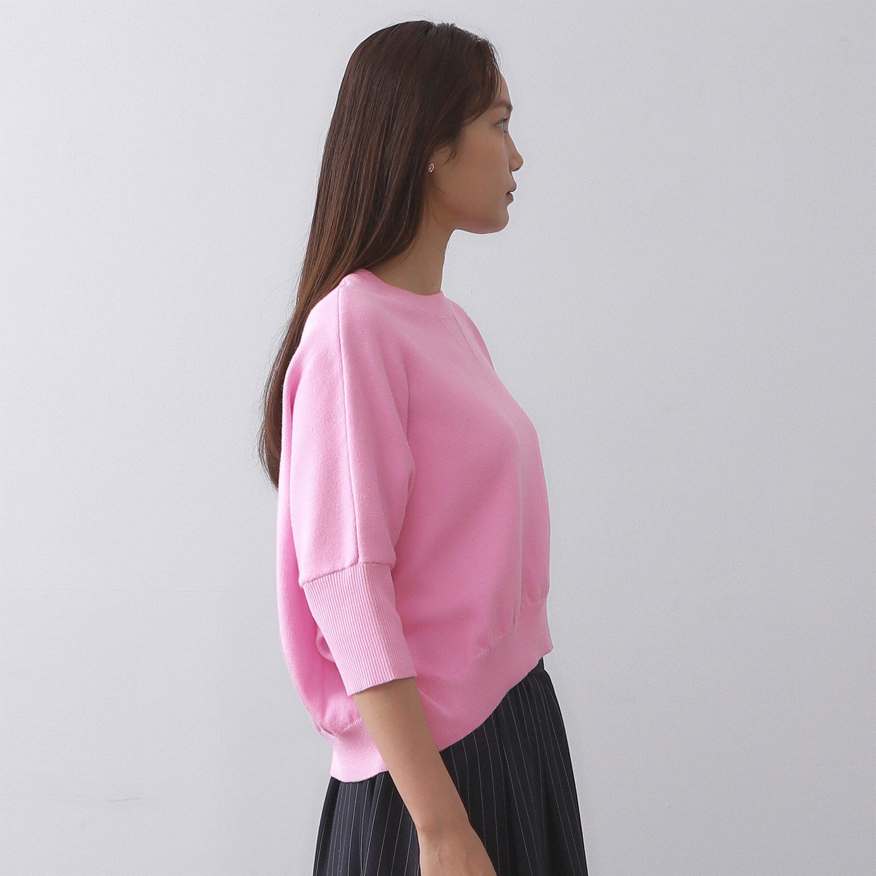 OPAQUE.CLIP「スウェットライクドルマンスリーブニット【洗濯機洗い可】」|ニット・セーター|