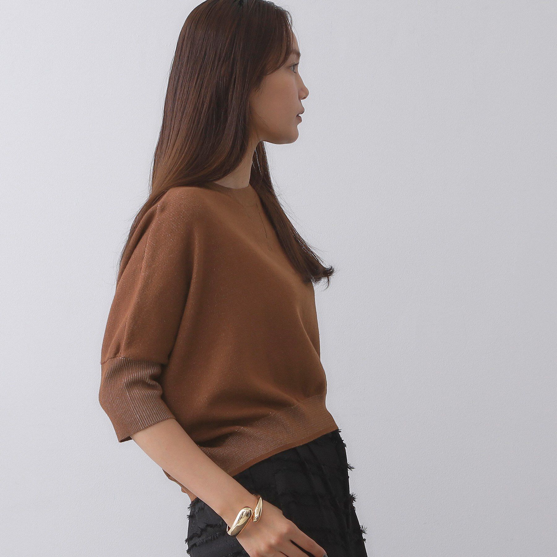 OPAQUE.CLIP「スウェットライクドルマンスリーブニット【洗濯機洗い可】」|ニット・セーター|