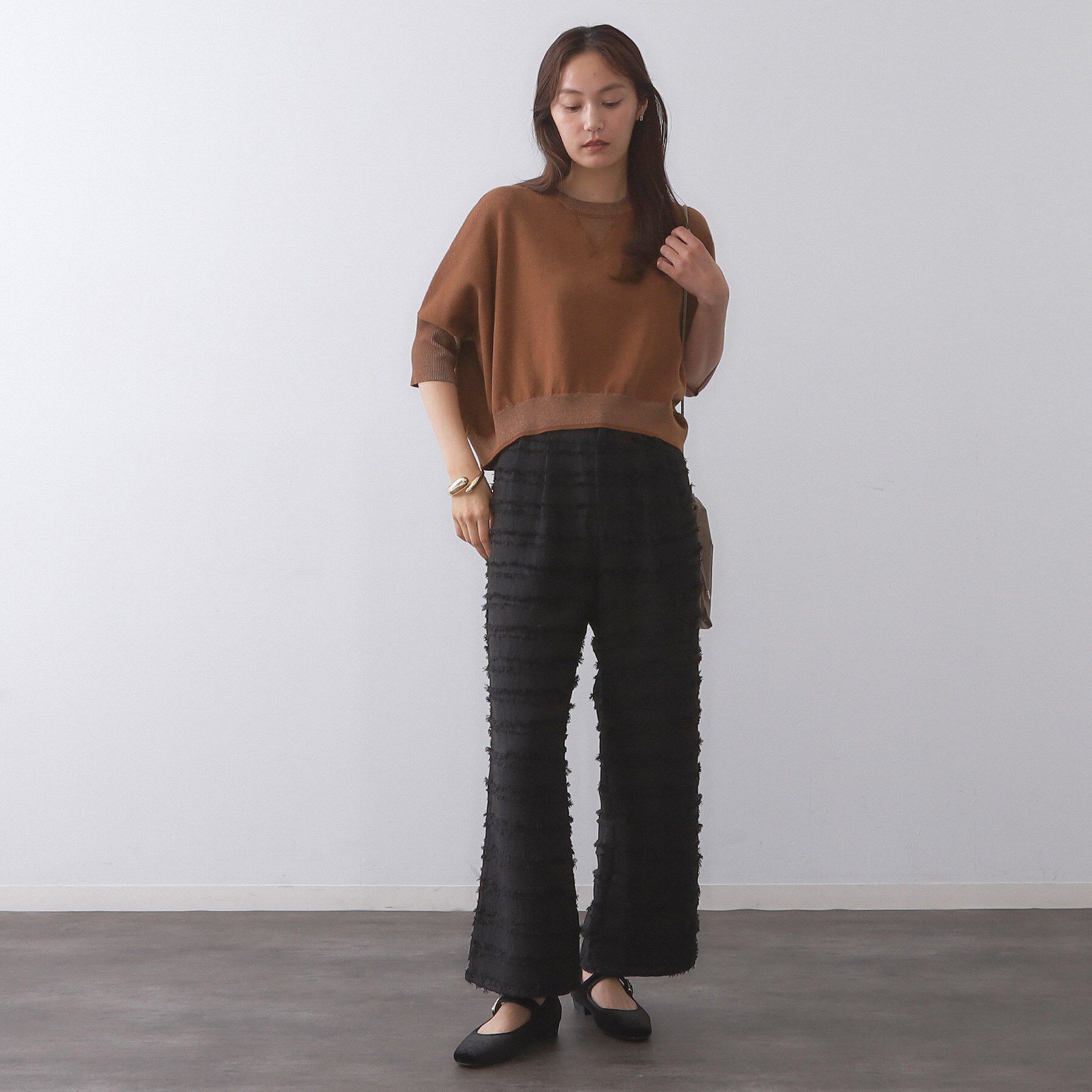 OPAQUE.CLIP「スウェットライクドルマンスリーブニット【洗濯機洗い可】」|ニット・セーター|