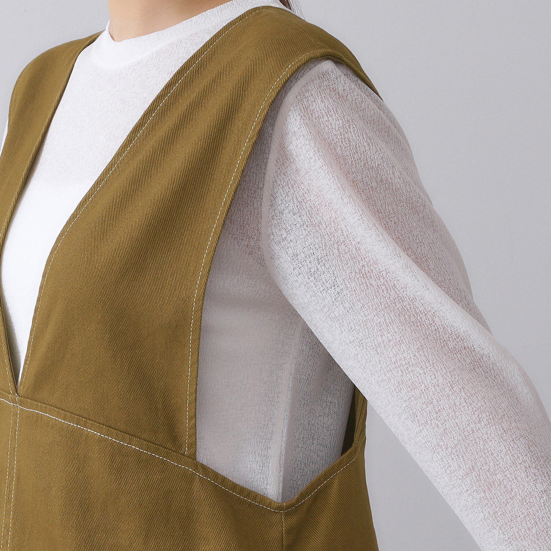 OPAQUE.CLIP「配色ステッチジャンスカ【洗濯機洗い可】」|ワンピース|