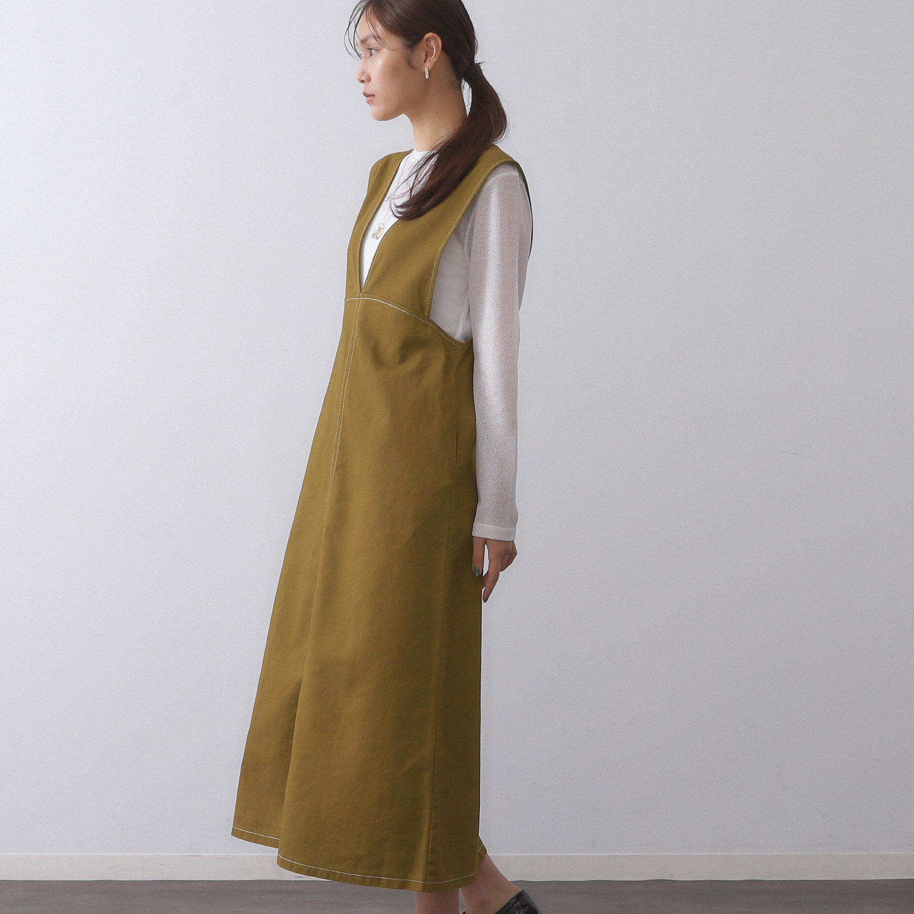 OPAQUE.CLIP「配色ステッチジャンスカ【洗濯機洗い可】」|ワンピース|