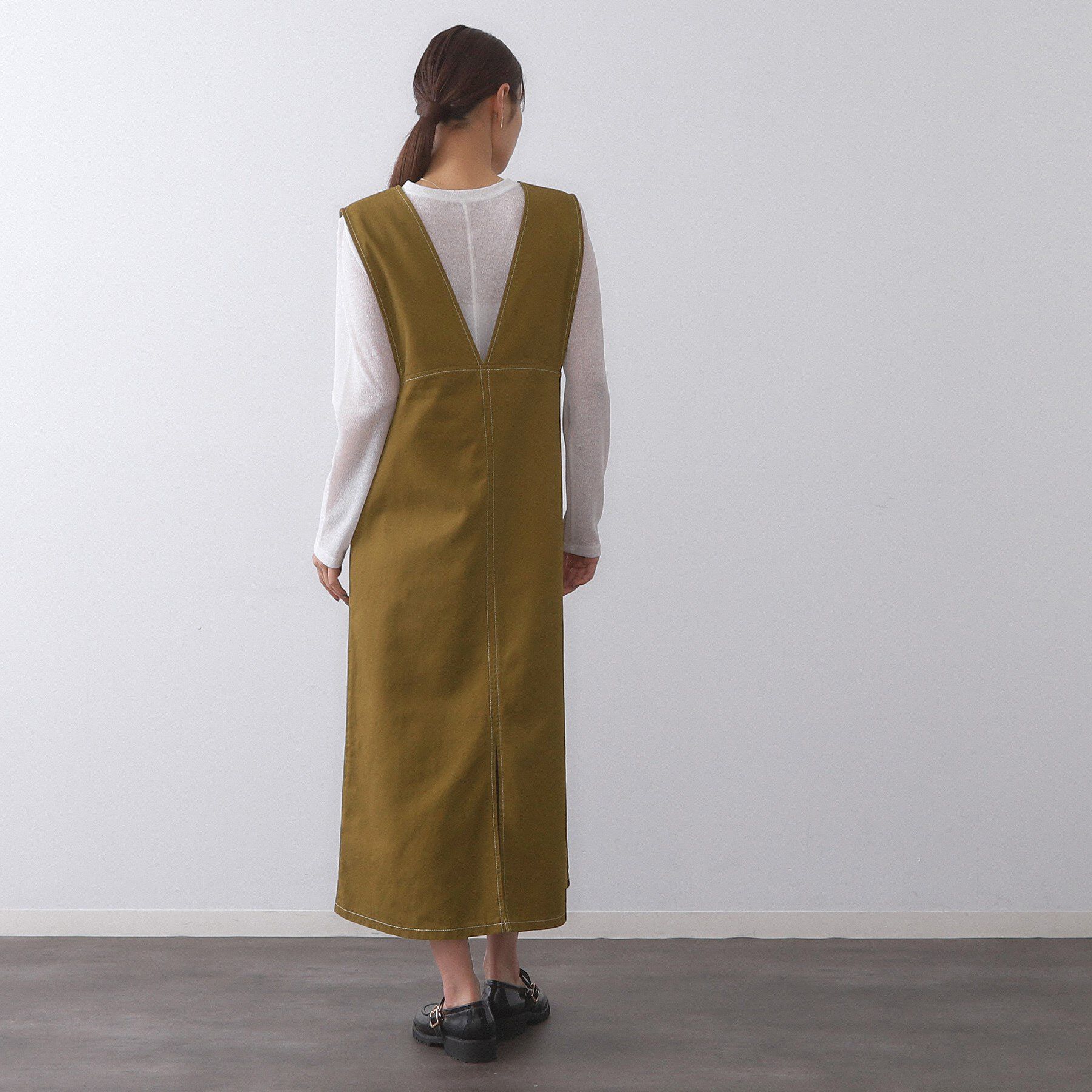 OPAQUE.CLIP「配色ステッチジャンスカ【洗濯機洗い可】」|ワンピース|