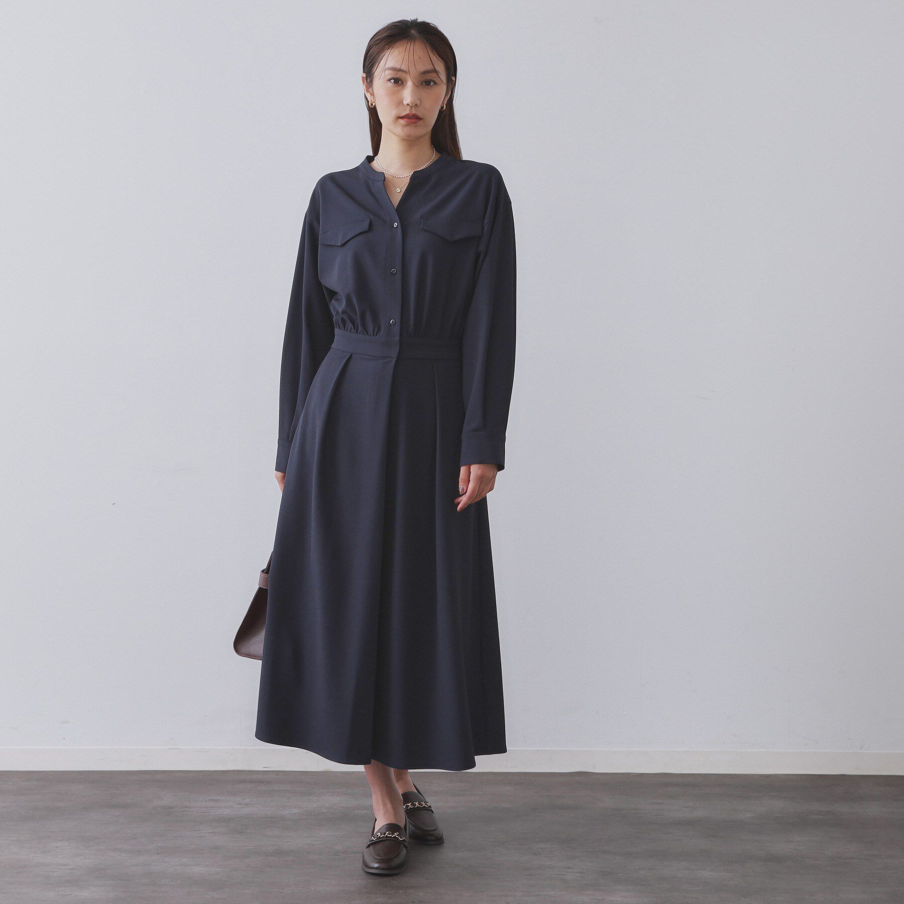 OPAQUE.CLIP「ウールライクフィット＆フレアワンピース【洗濯機OK】」|ワンピース|