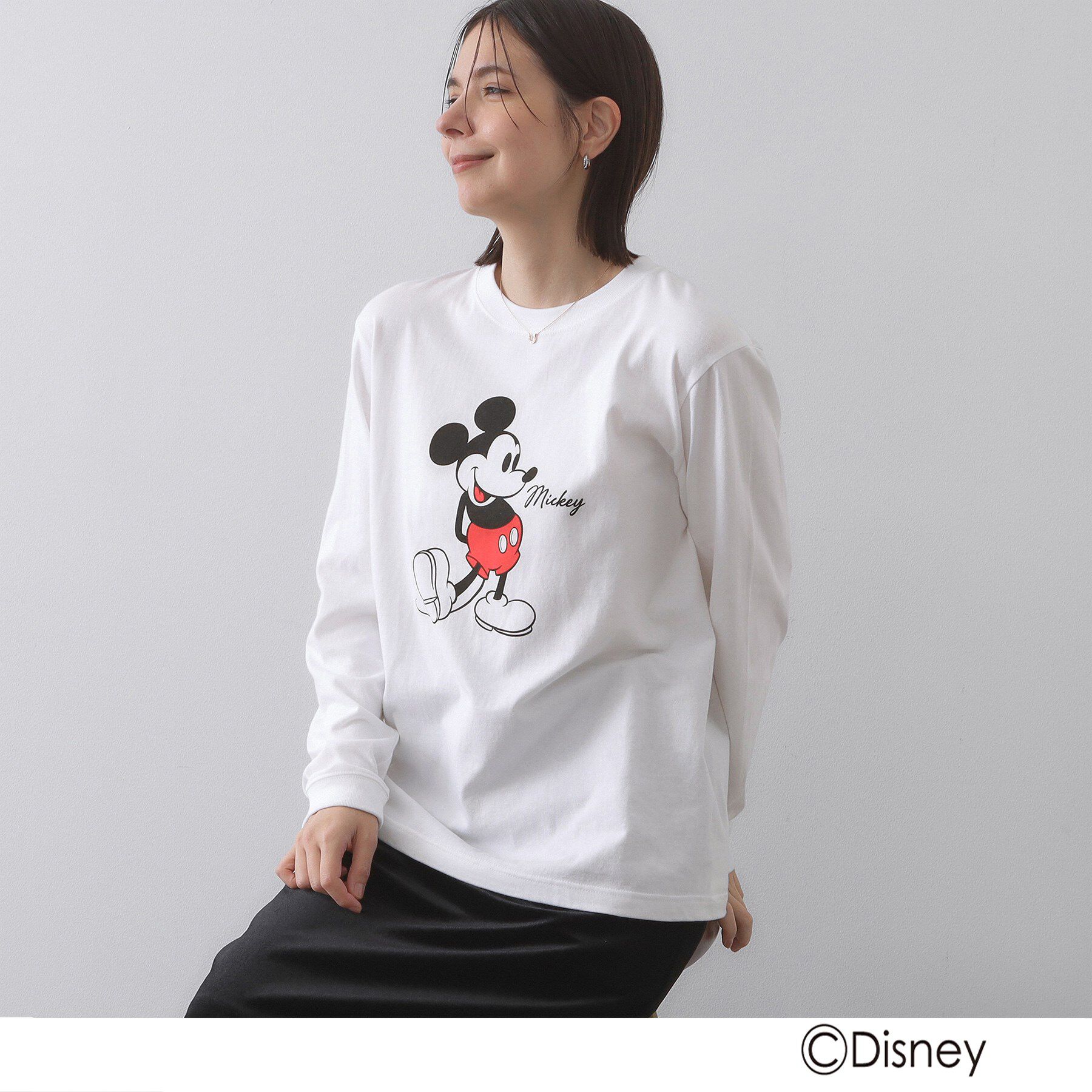 OPAQUE.CLIP「【Mickey Mouse】プリントロングTシャツ」|Tシャツ・カットソー|
