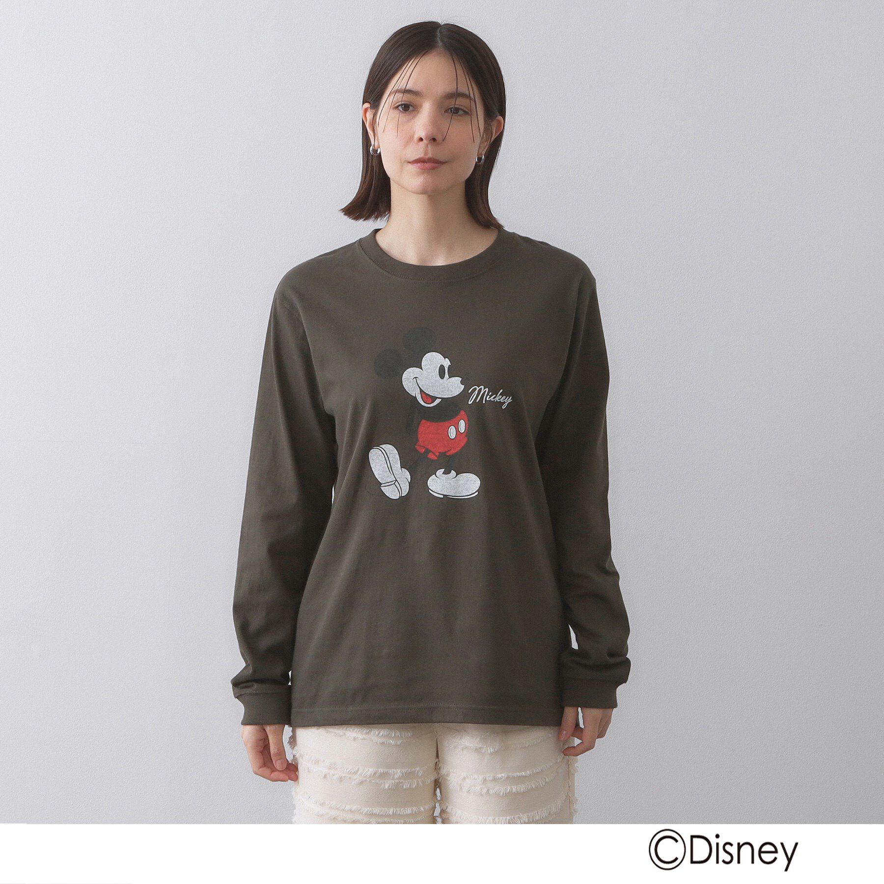 OPAQUE.CLIP「【Mickey Mouse】プリントロングTシャツ」|Tシャツ・カットソー|