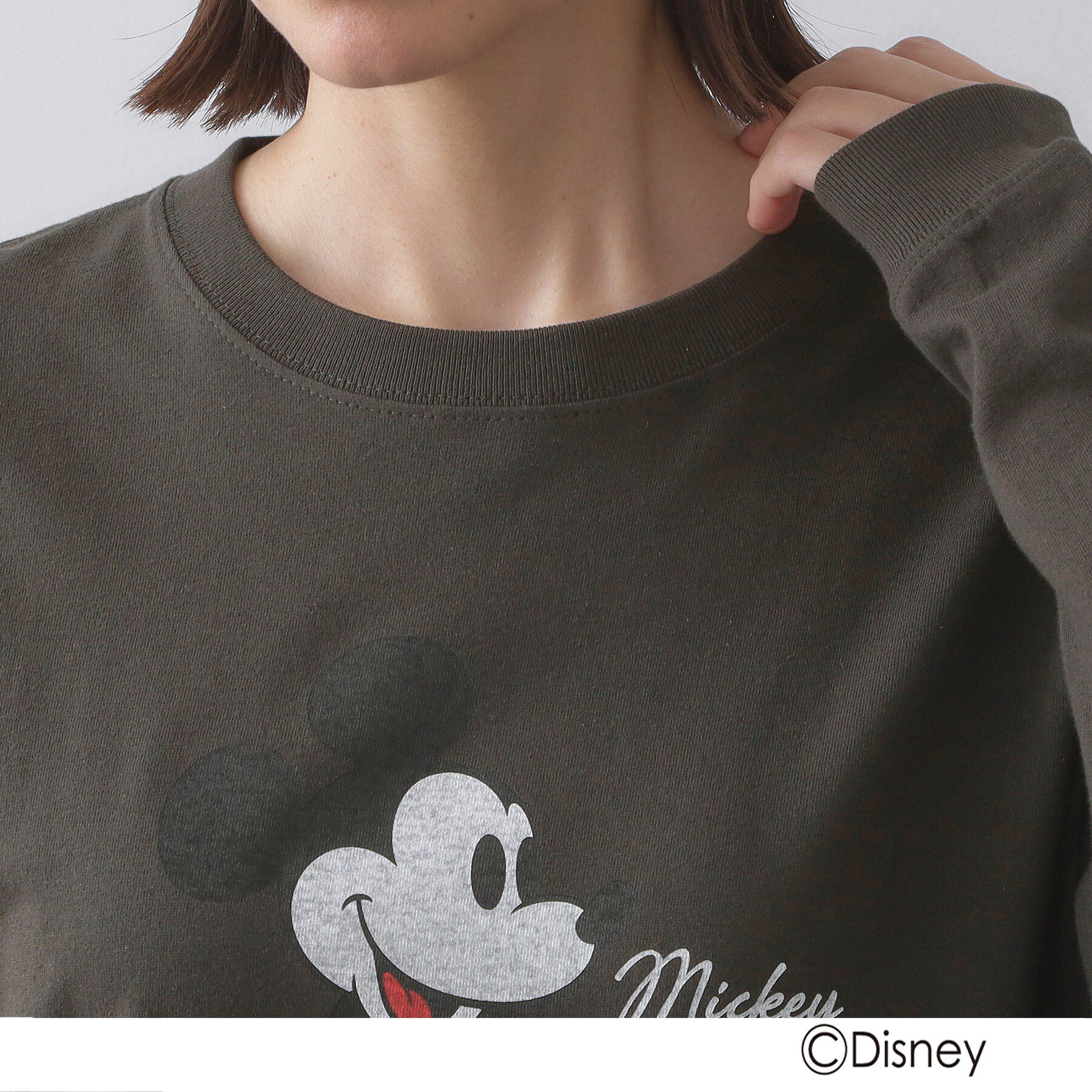 OPAQUE.CLIP「【Mickey Mouse】プリントロングTシャツ」|Tシャツ・カットソー|