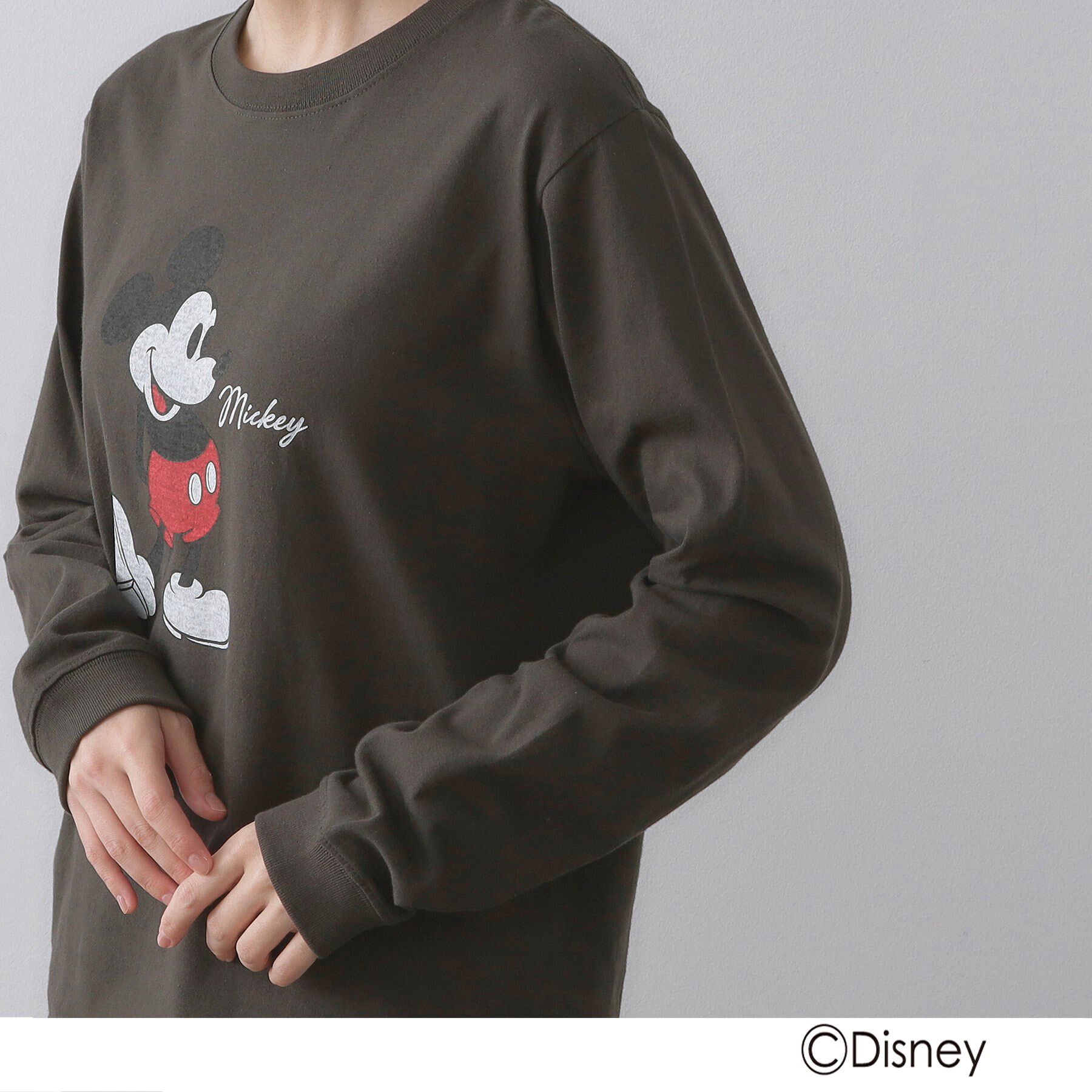 OPAQUE.CLIP「【Mickey Mouse】プリントロングTシャツ」|Tシャツ・カットソー|