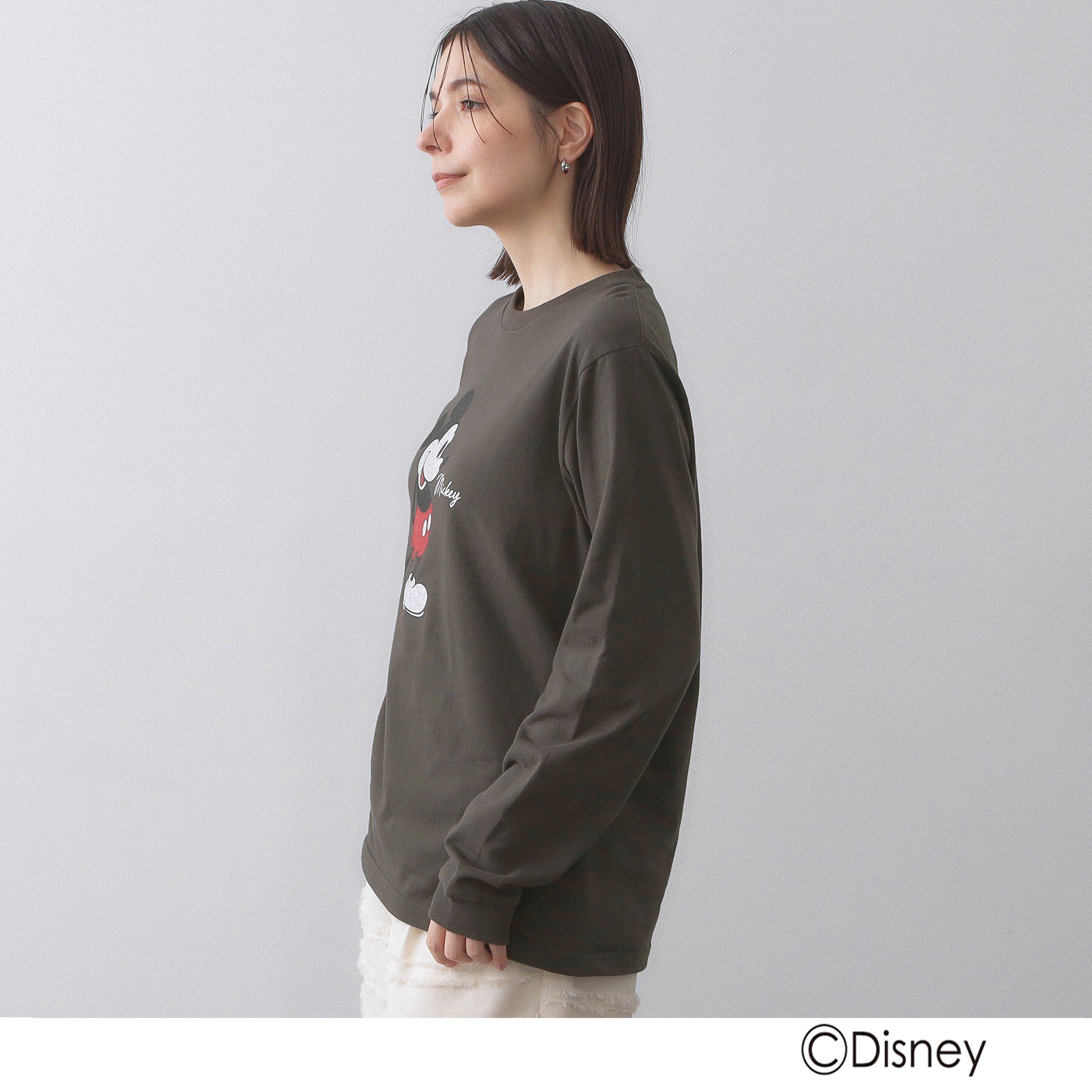 OPAQUE.CLIP「【Mickey Mouse】プリントロングTシャツ」|Tシャツ・カットソー|