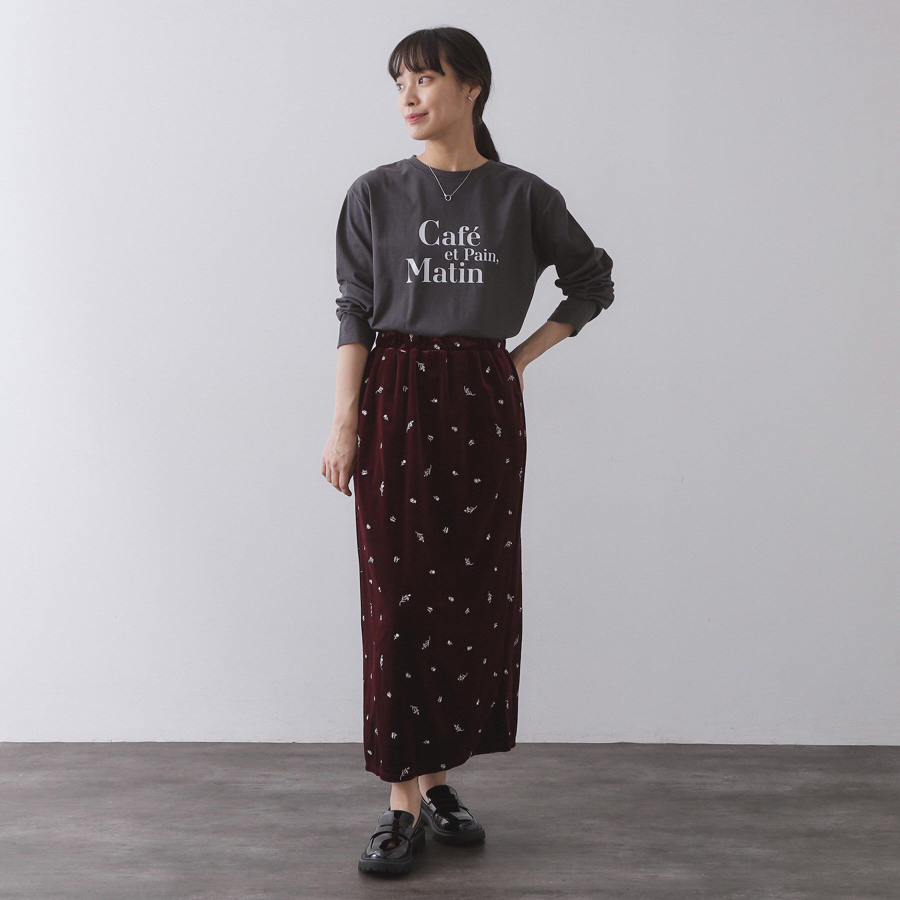 OPAQUE.CLIP「ベロアナロースカート/セットアップ対応可【洗濯機OK】」|スカート|