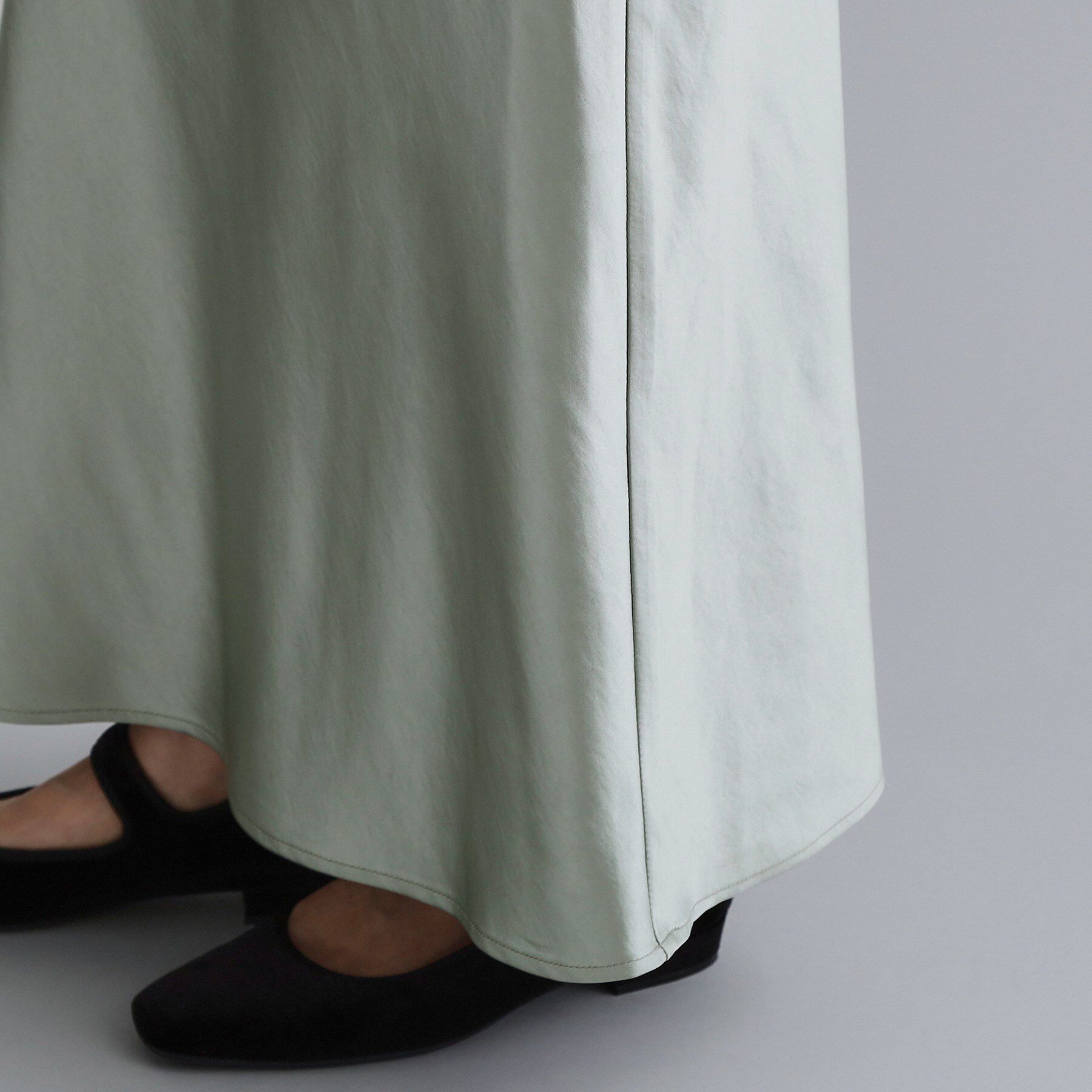 OPAQUE.CLIP「【es】サテンナローイージーロングスカート【洗濯機OK】」|スカート|