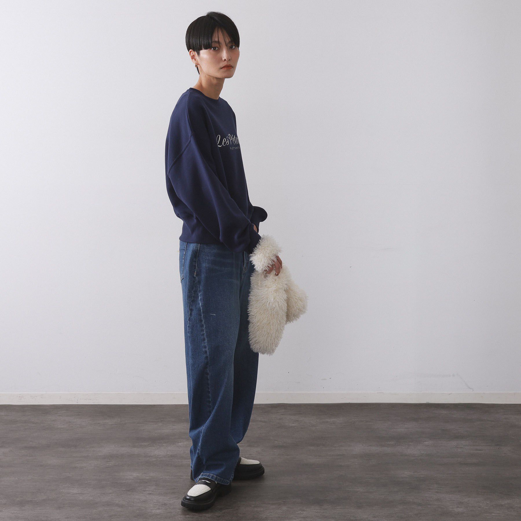 OPAQUE.CLIP「刺繍ロゴスウェット【洗濯機OK】」|Tシャツ・カットソー|