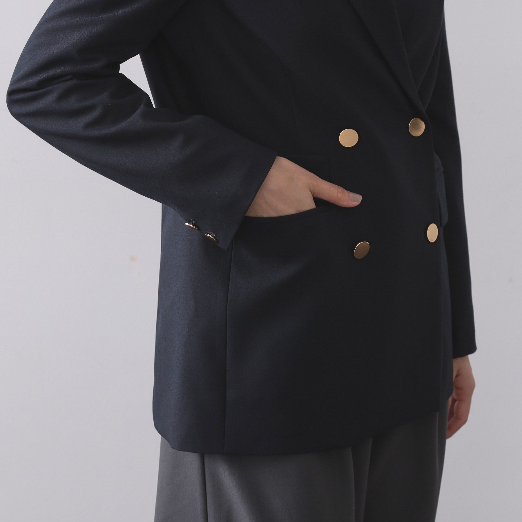 OPAQUE.CLIP「金ボタンダブルブレストテーラードジャケット【洗える】」|テーラードジャケット|