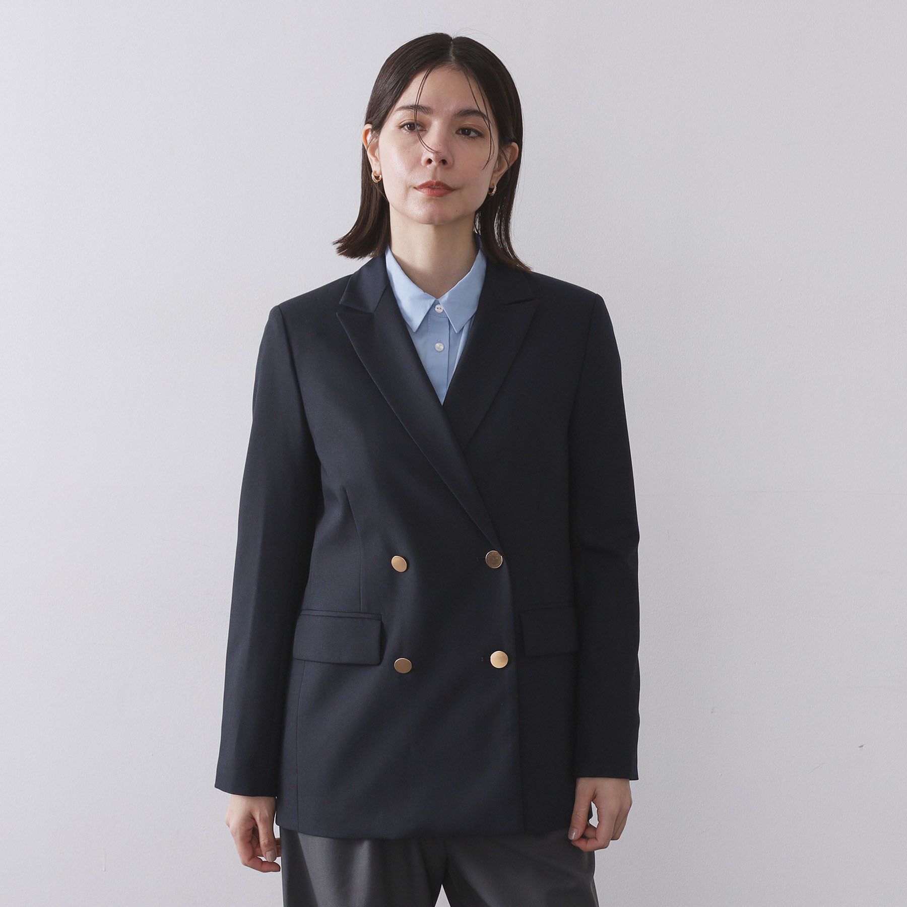 OPAQUE.CLIP「金ボタンダブルブレストテーラードジャケット【洗える】」|テーラードジャケット|