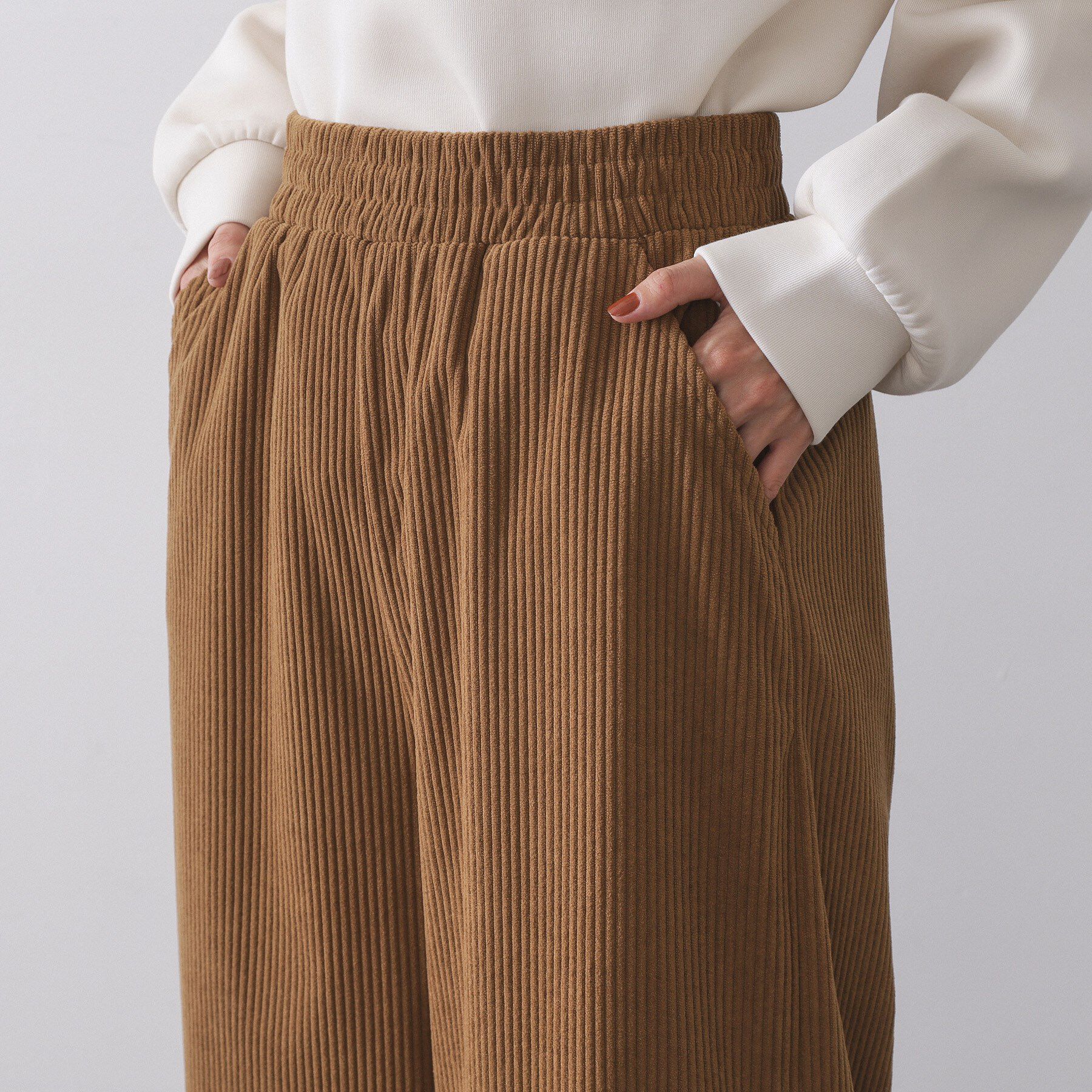 OPAQUE.CLIP「ゴーデュロイジャージイージーワイドパンツ【洗濯機OK】」|その他|