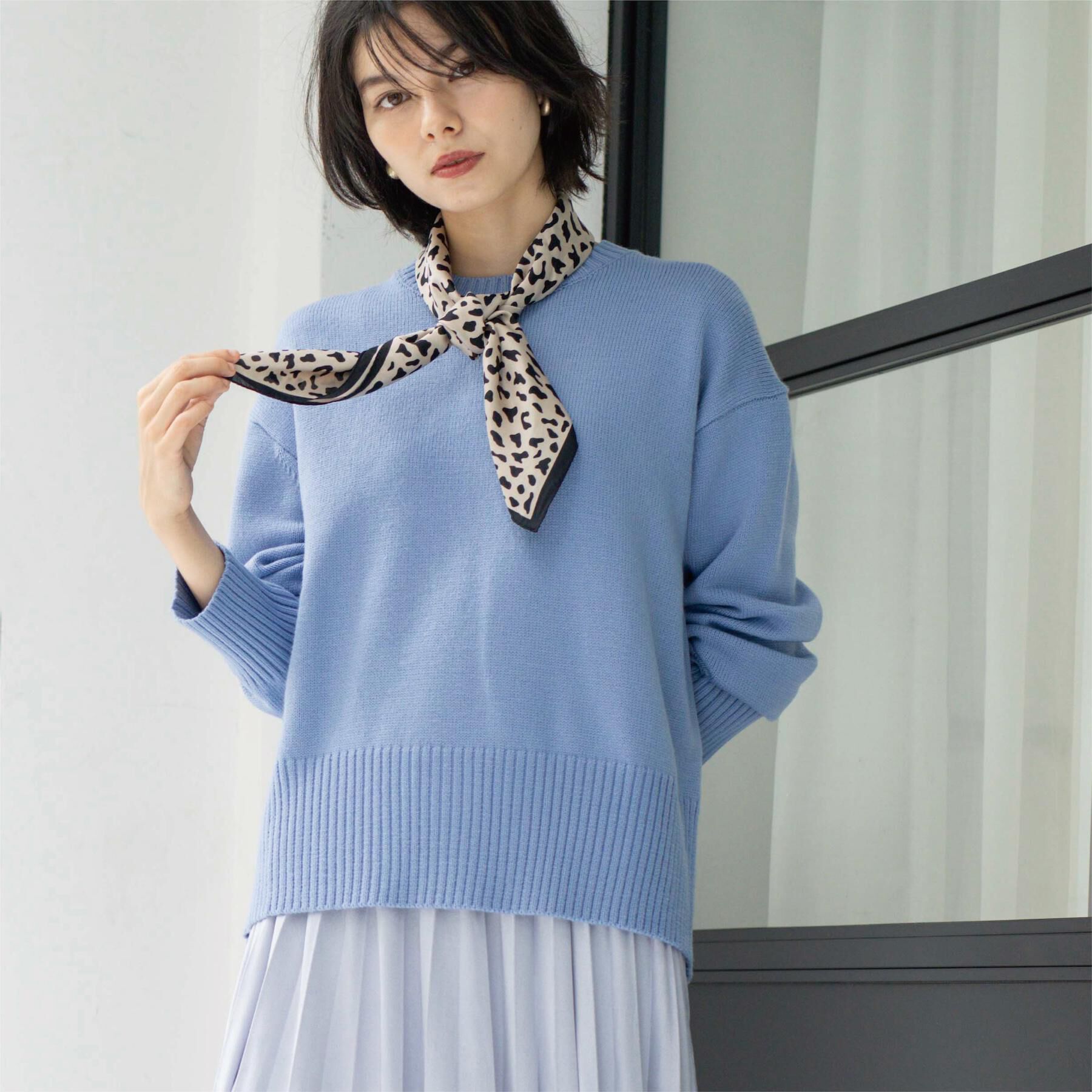 OPAQUE.CLIP「バックボタンリラクシーニット【洗濯機OK】」|ニット・セーター|