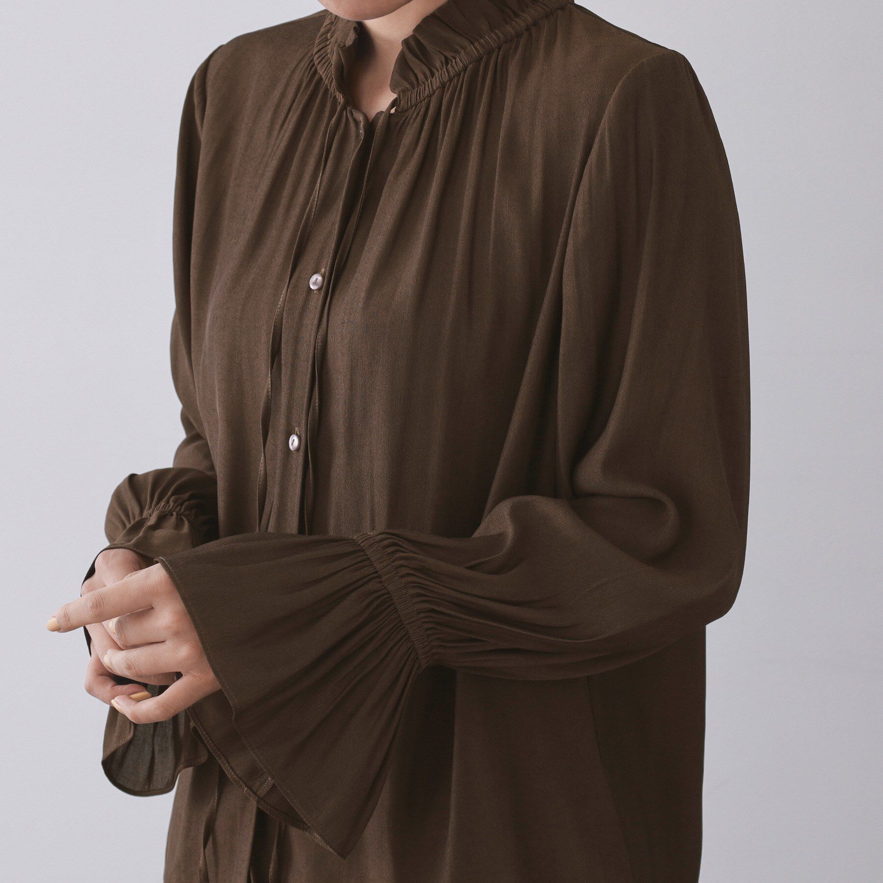 OPAQUE.CLIP「フリルカラーブラウス【洗濯機OK】」|シャツ・ブラウス|