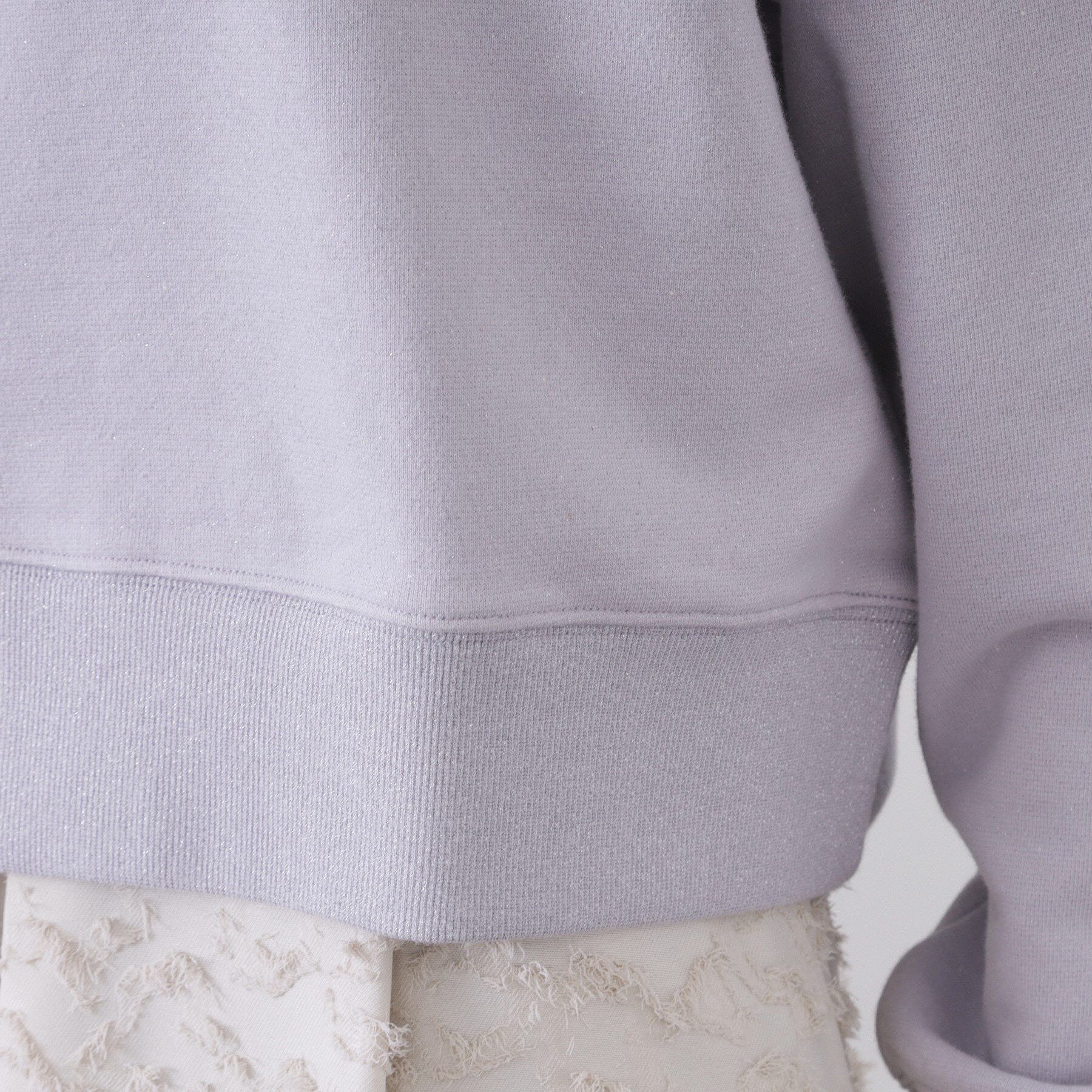 OPAQUE.CLIP「ラメ裏毛ショートプルオーバー【洗濯機OK】」|パーカー|