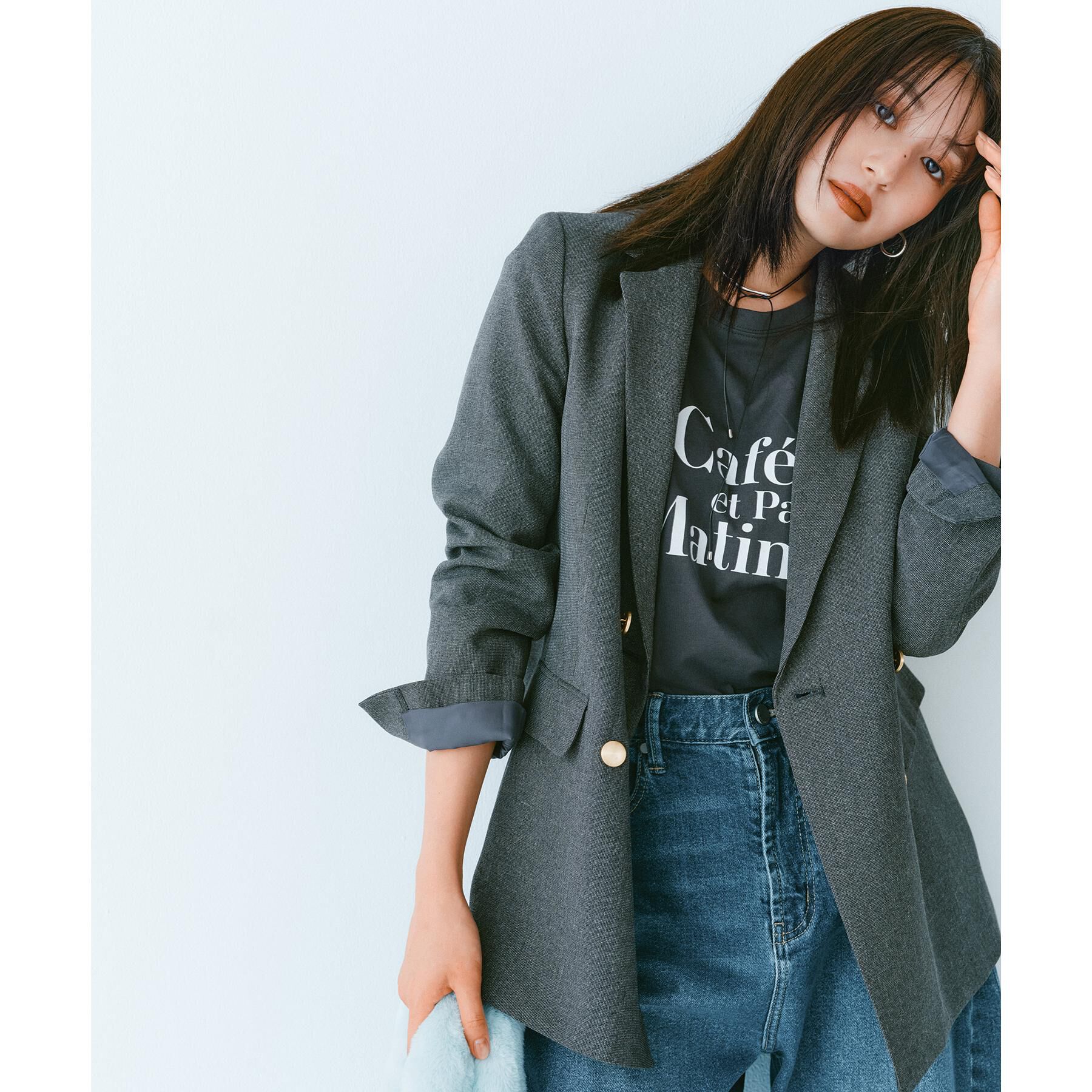 OPAQUE.CLIP「ストレッチダブルブレストテーラードジャケット/セットアップ対応可【洗濯機OK】」|テーラードジャケット|