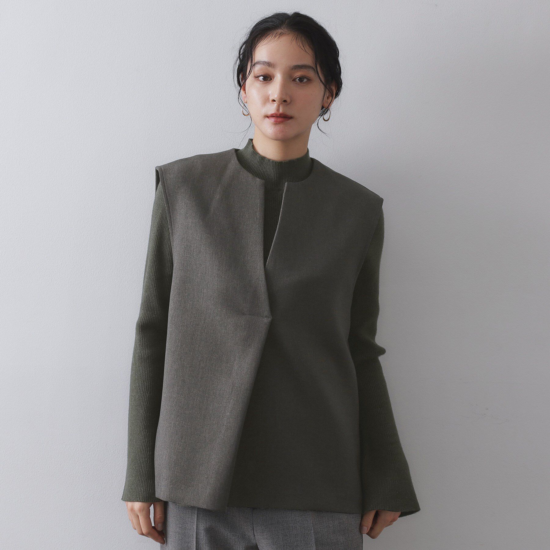 OPAQUE.CLIP「《ツインセット》ベスト&times;リブニット【洗濯機OK】」|その他|