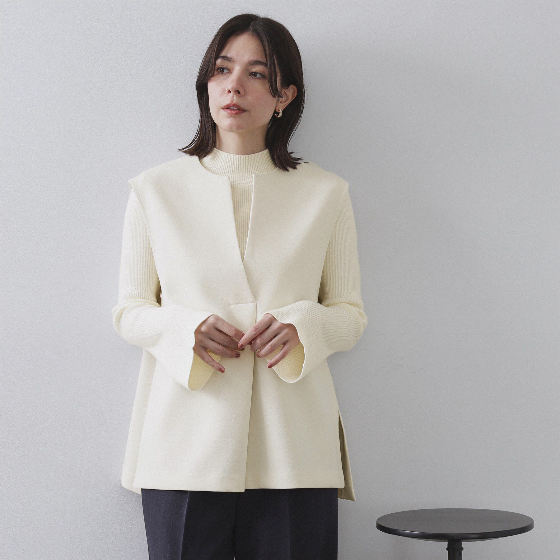 OPAQUE.CLIP「《ツインセット》ベスト&times;リブニット【洗濯機OK】」|その他|