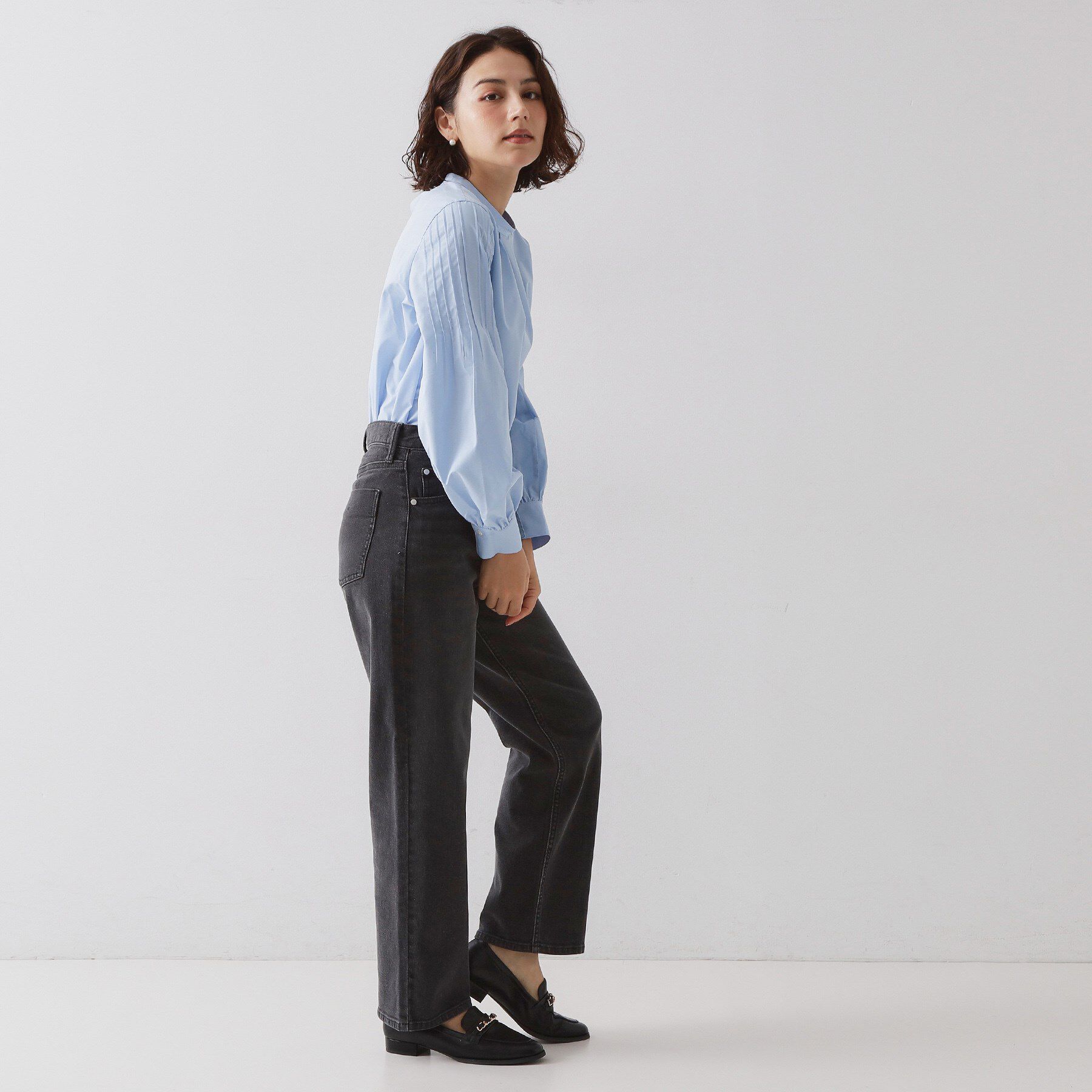 OPAQUE.CLIP「《通勤対応》袖タックボリュームブラウス【洗濯機OK】」|シャツ・ブラウス|