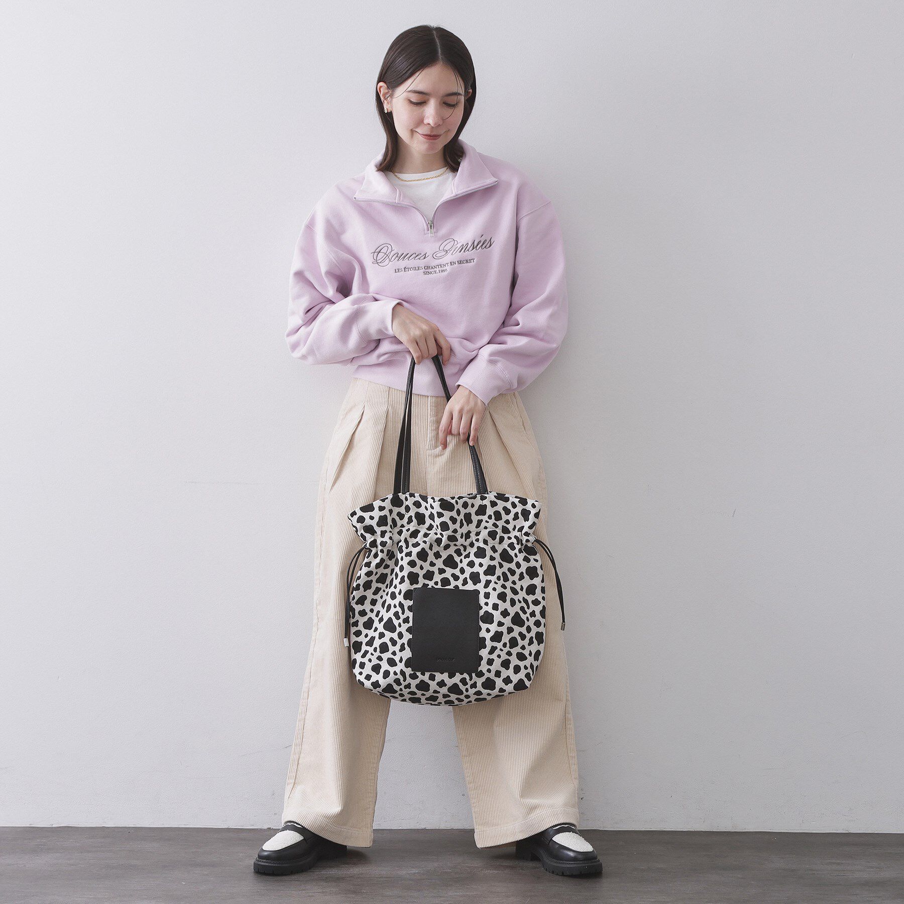 OPAQUE.CLIP「素材アソートドロストデザイン巾着トートバッグ【A4サイズ対応】」|トートバッグ|