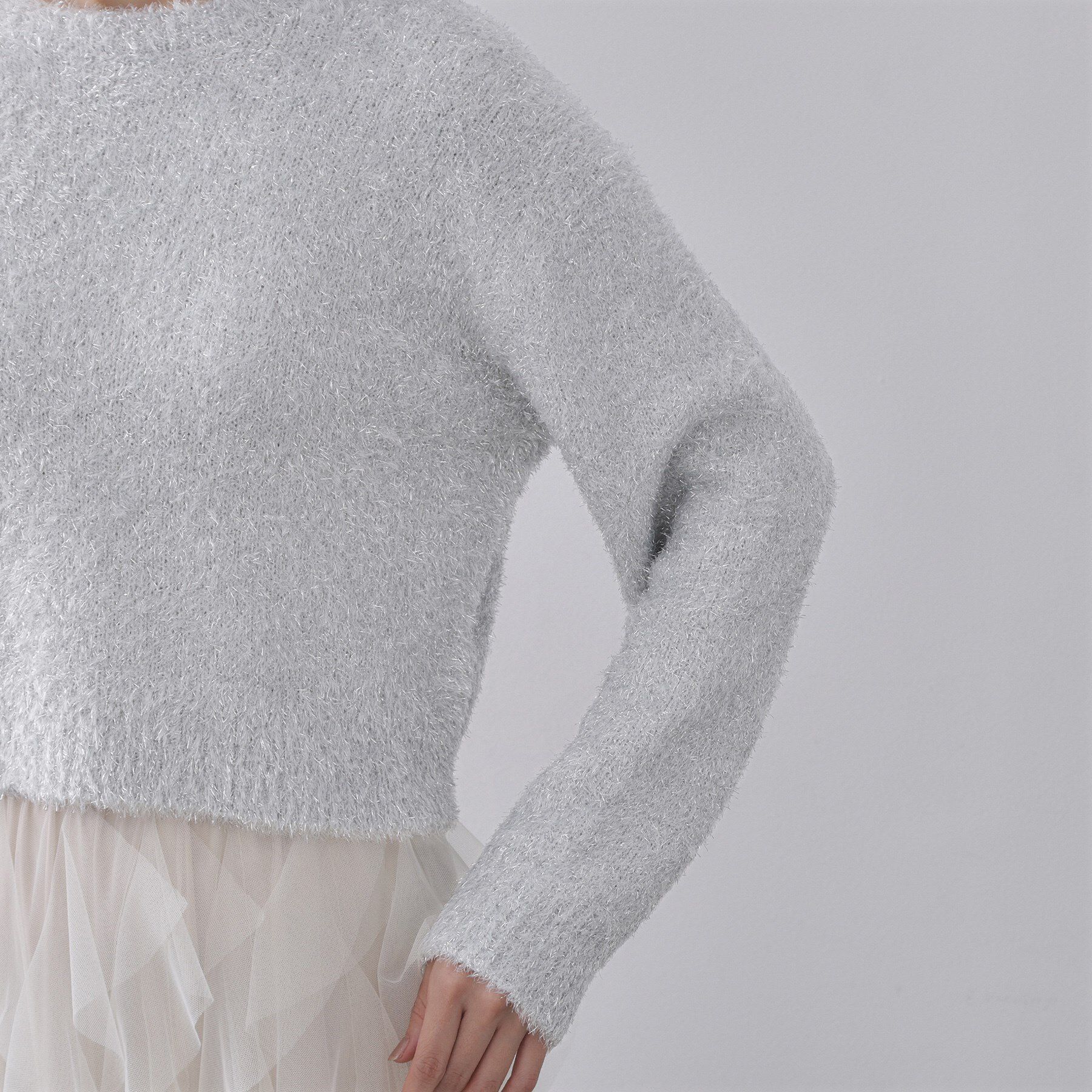 OPAQUE.CLIP「きらきらフェザーニット【洗濯機OK】」|ニット・セーター|