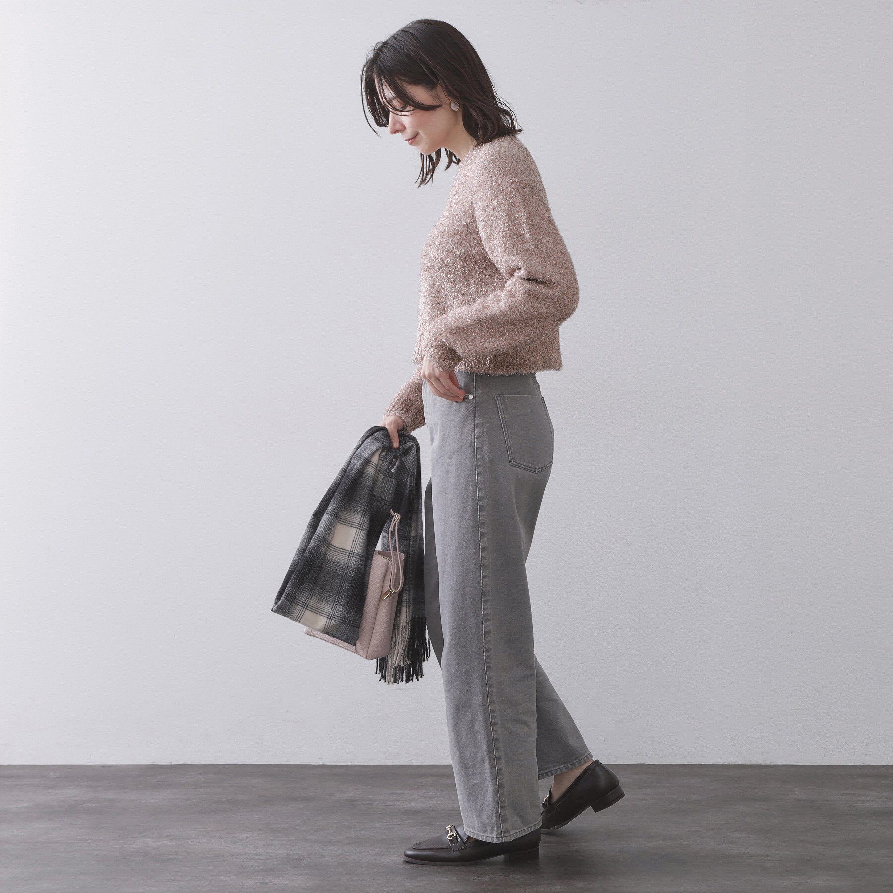 OPAQUE.CLIP「きらきらフェザーニット【洗濯機OK】」|ニット・セーター|