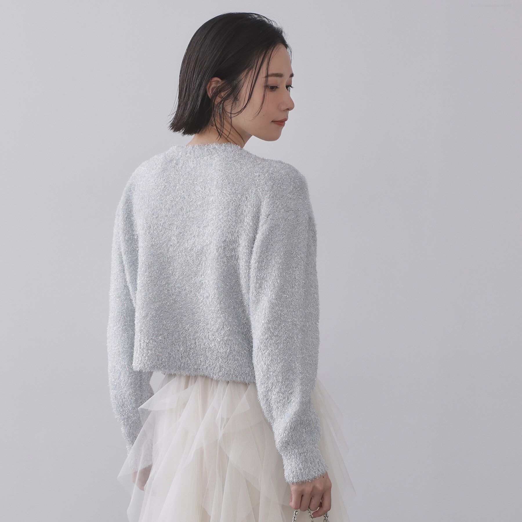 OPAQUE.CLIP「きらきらフェザーニット【洗濯機OK】」|ニット・セーター|