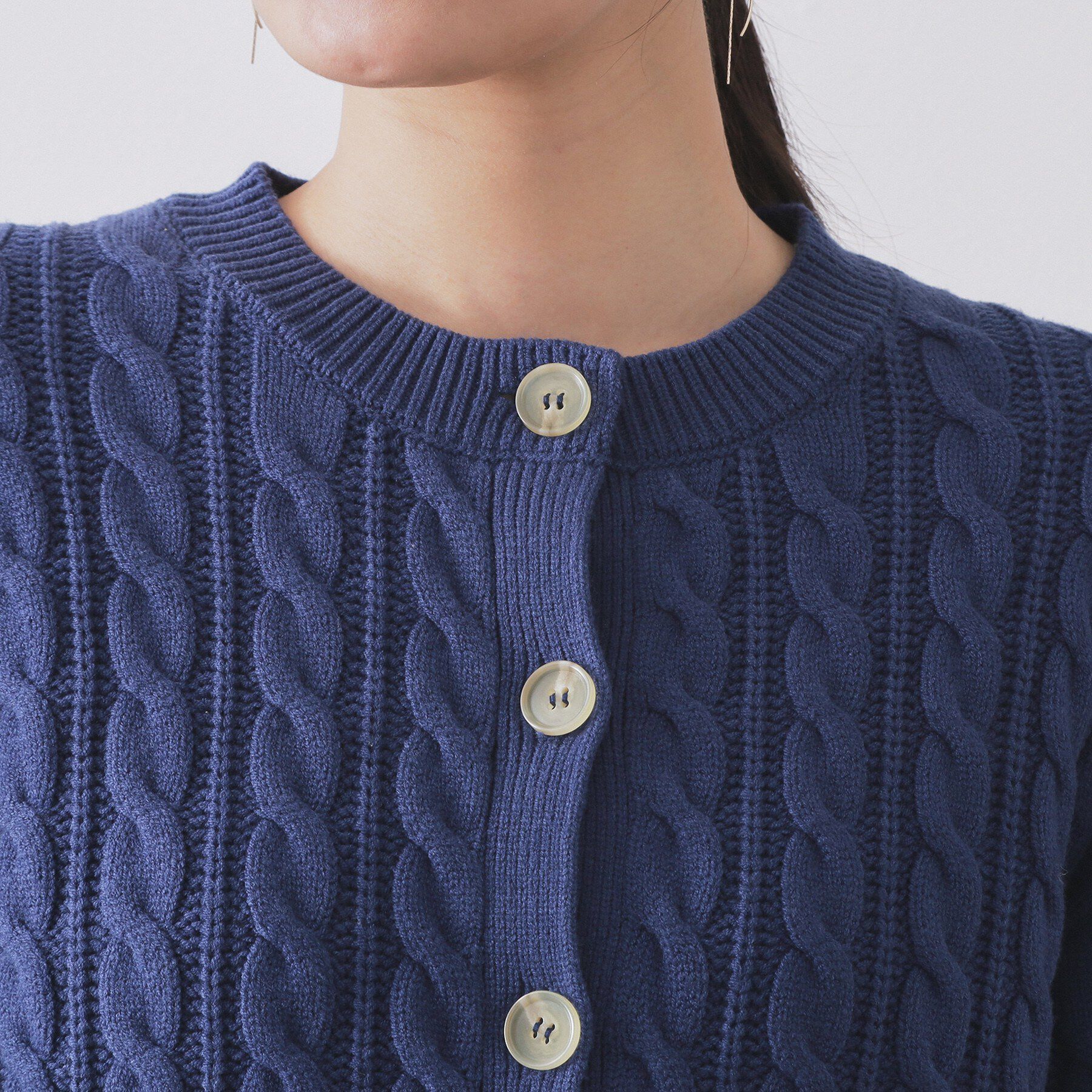 OPAQUE.CLIP「ケーブルミドルゲージニットカーディガン【洗濯機OK】」|カーディガン|