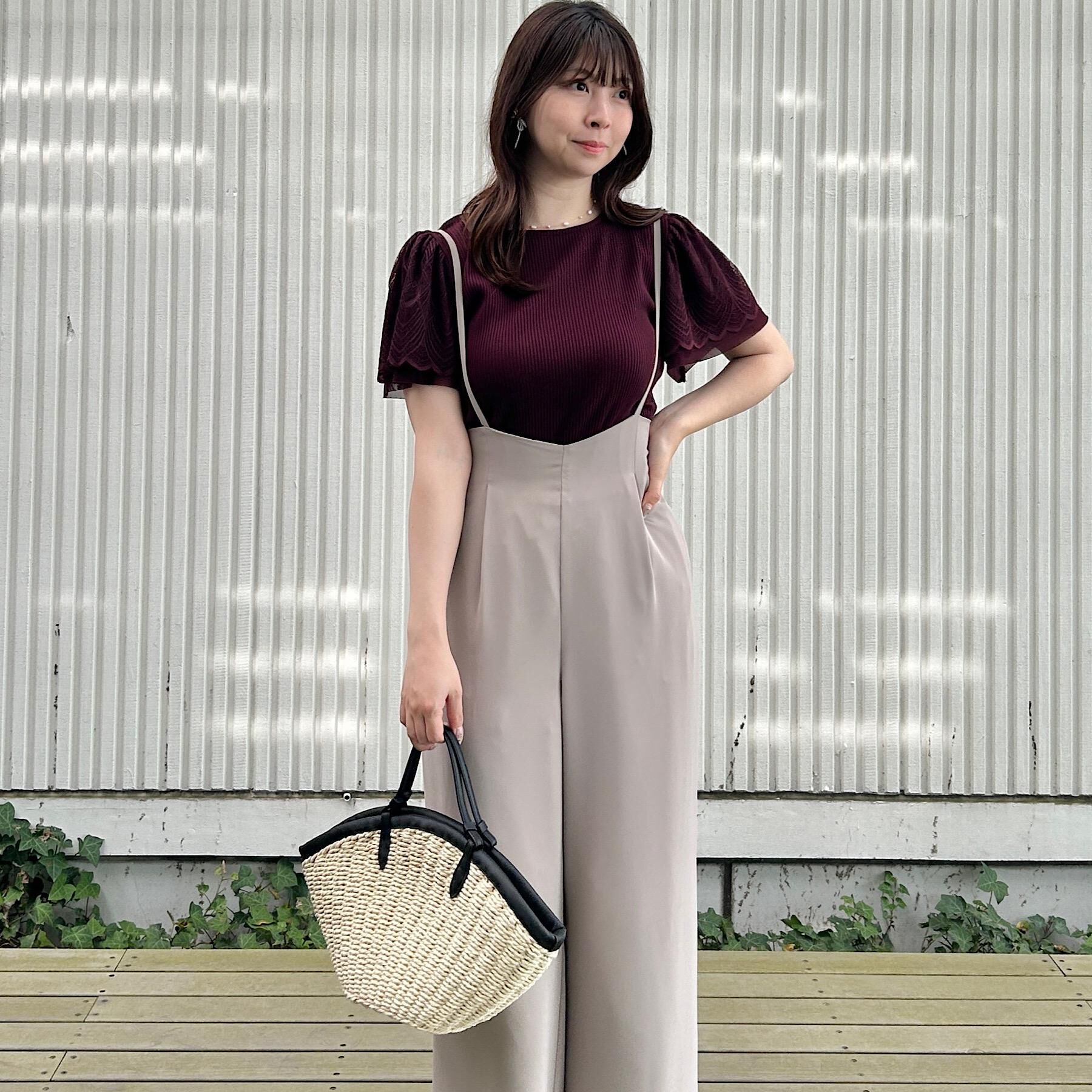 Couture broach「【二の腕カバー・通勤】レース袖テレコトップス」|Tシャツ・カットソー|