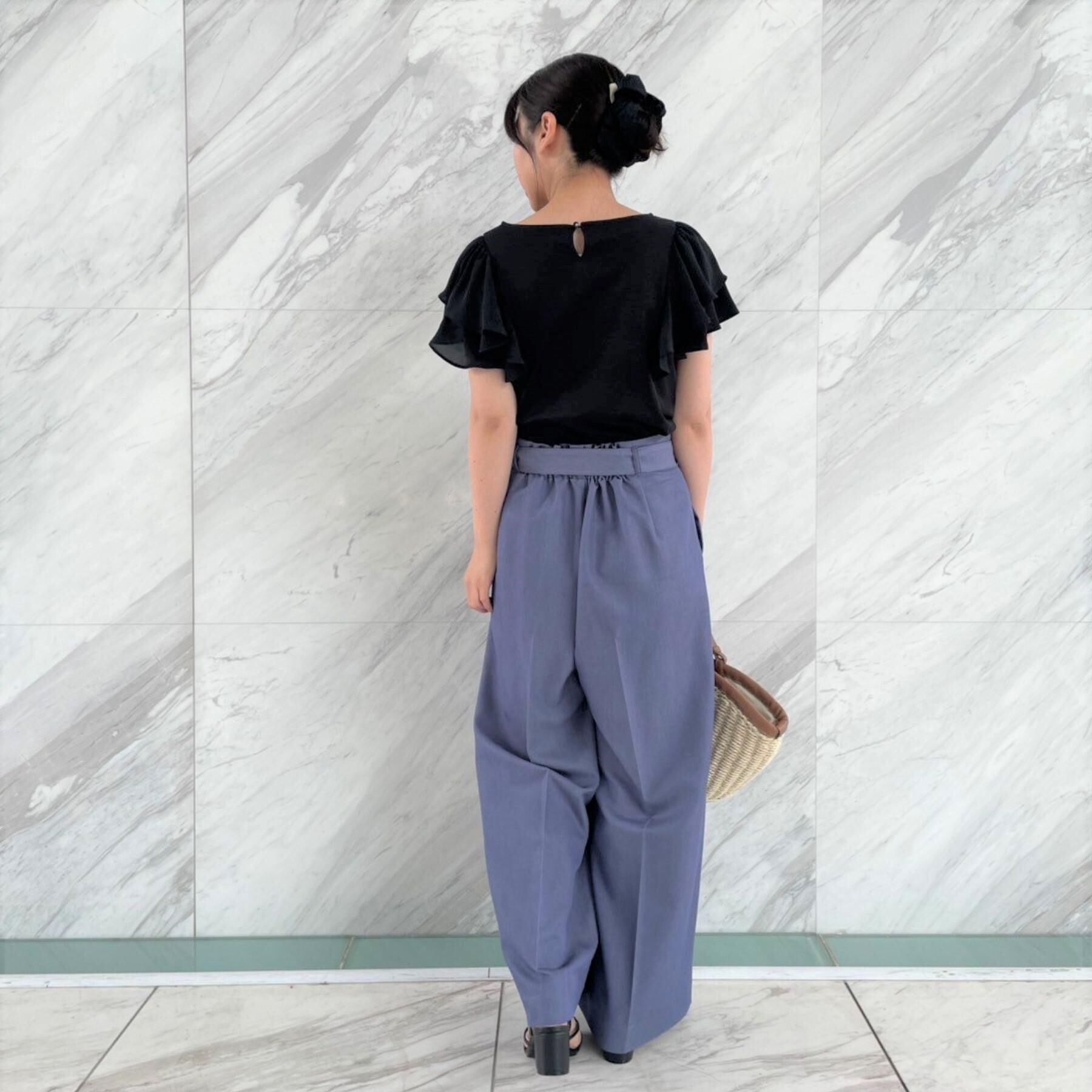 Couture broach「【リボン付き・通勤】シャンブレーワイドパンツ」|その他|