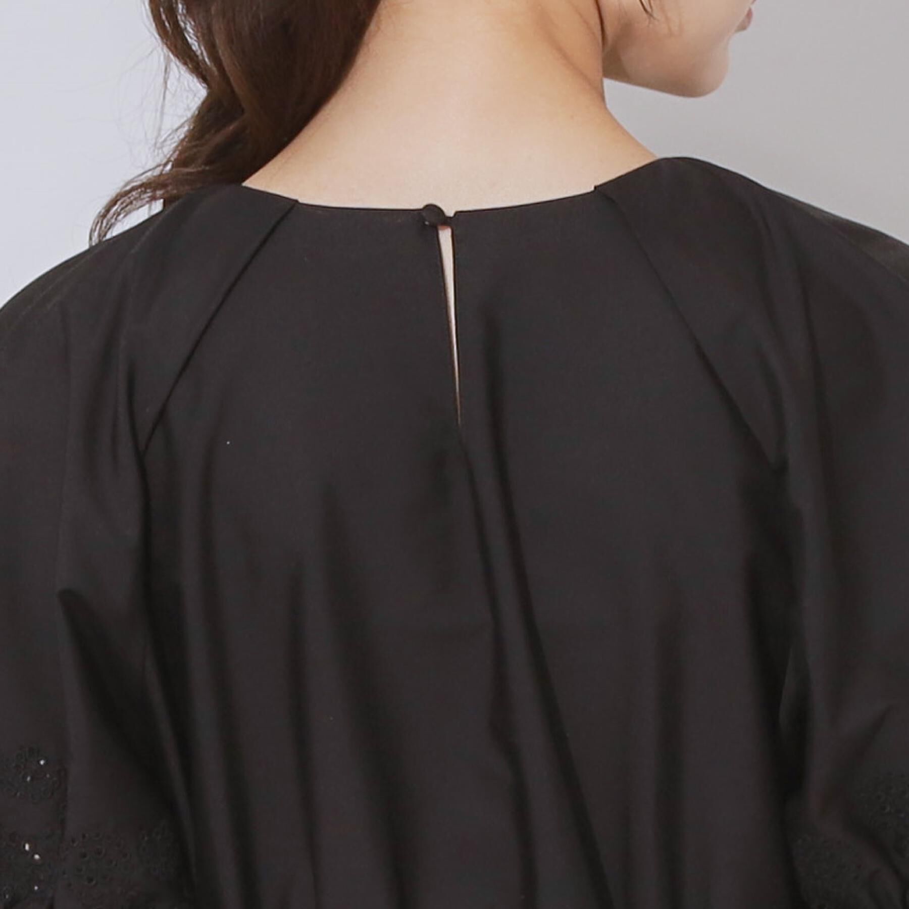 Couture broach「【きれいめ・二の腕カバー】エシカルコットン エンブロドルマンワンピース」|ワンピース|