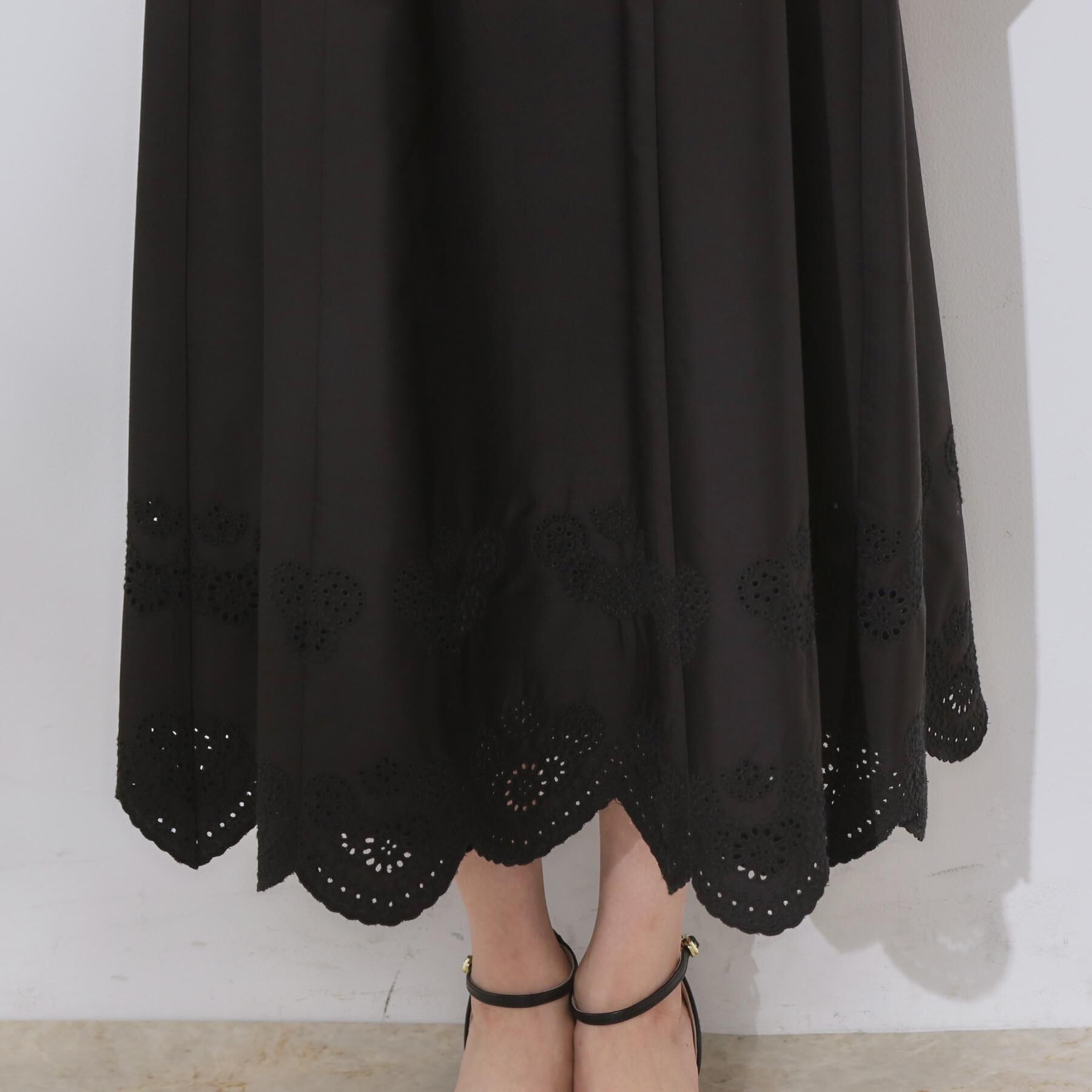 Couture broach「【きれいめ・二の腕カバー】エシカルコットン エンブロドルマンワンピース」|ワンピース|