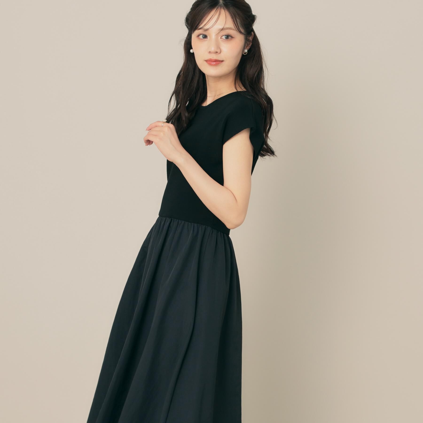 Couture broach「【接触冷感・楽ちん・一枚でキマる】ドッキングニットワンピース」|ワンピース|