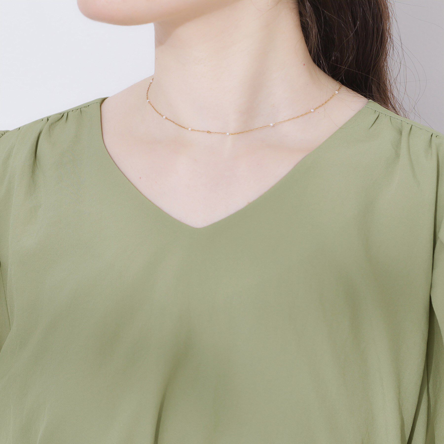 Couture broach「【マシンウォッシャブル・二の腕カバー】ウエストベルトVネックワンピース」|ワンピース|