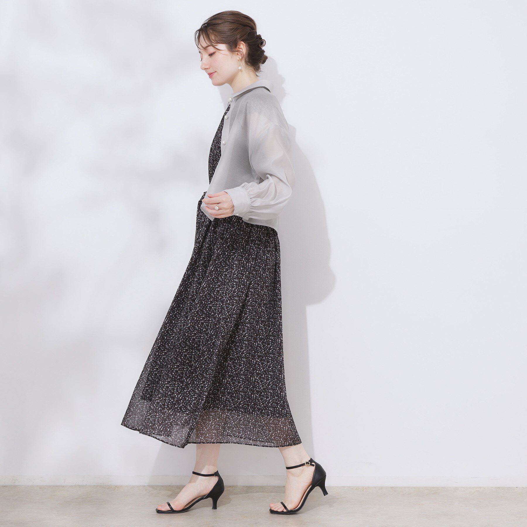 Couture broach「【洗える・秋まで使える】パール調ボタンシアーシャツ」|シャツ・ブラウス|