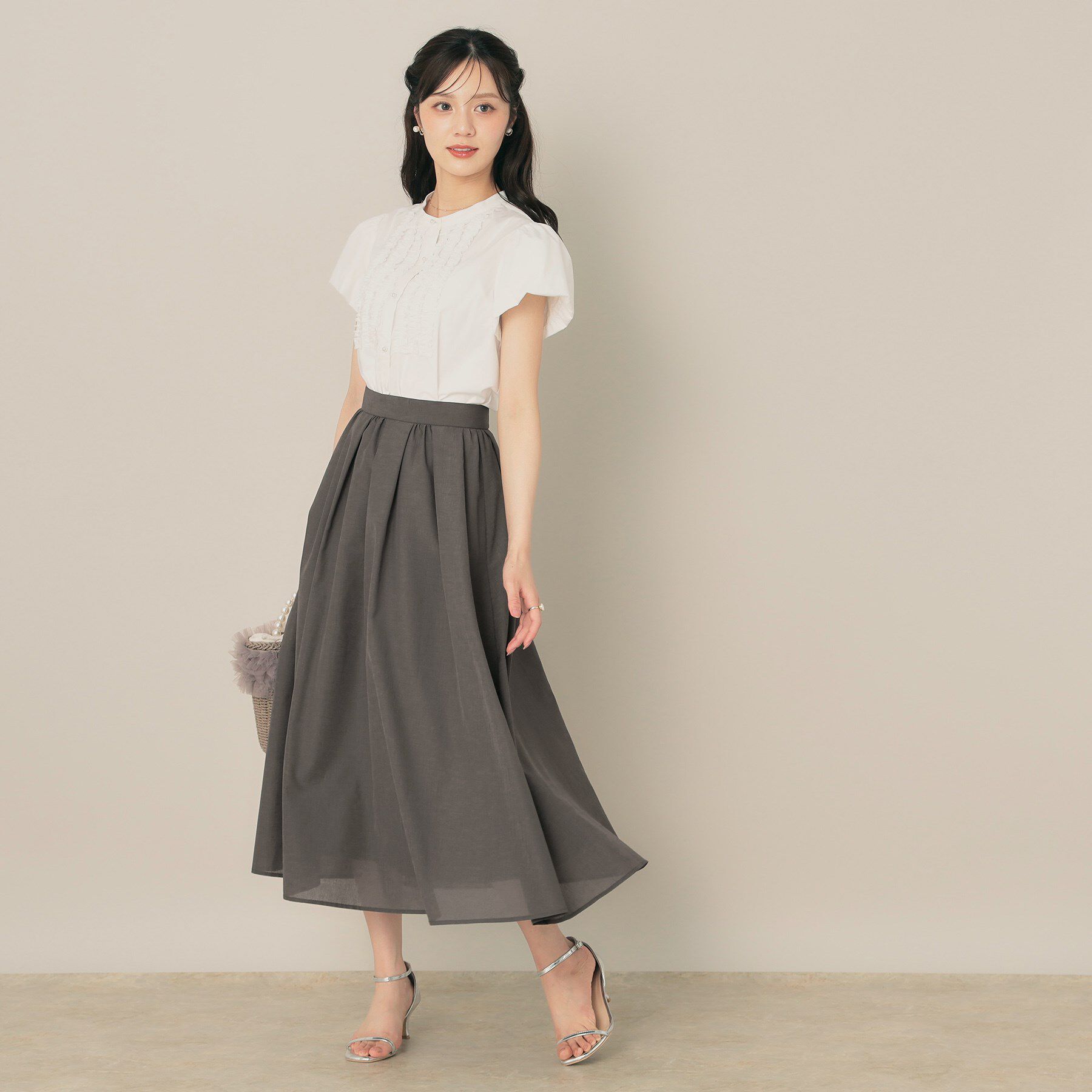 Couture broach「【きれいめ・シアー・通勤】パレットボイルロングスカート」|スカート|