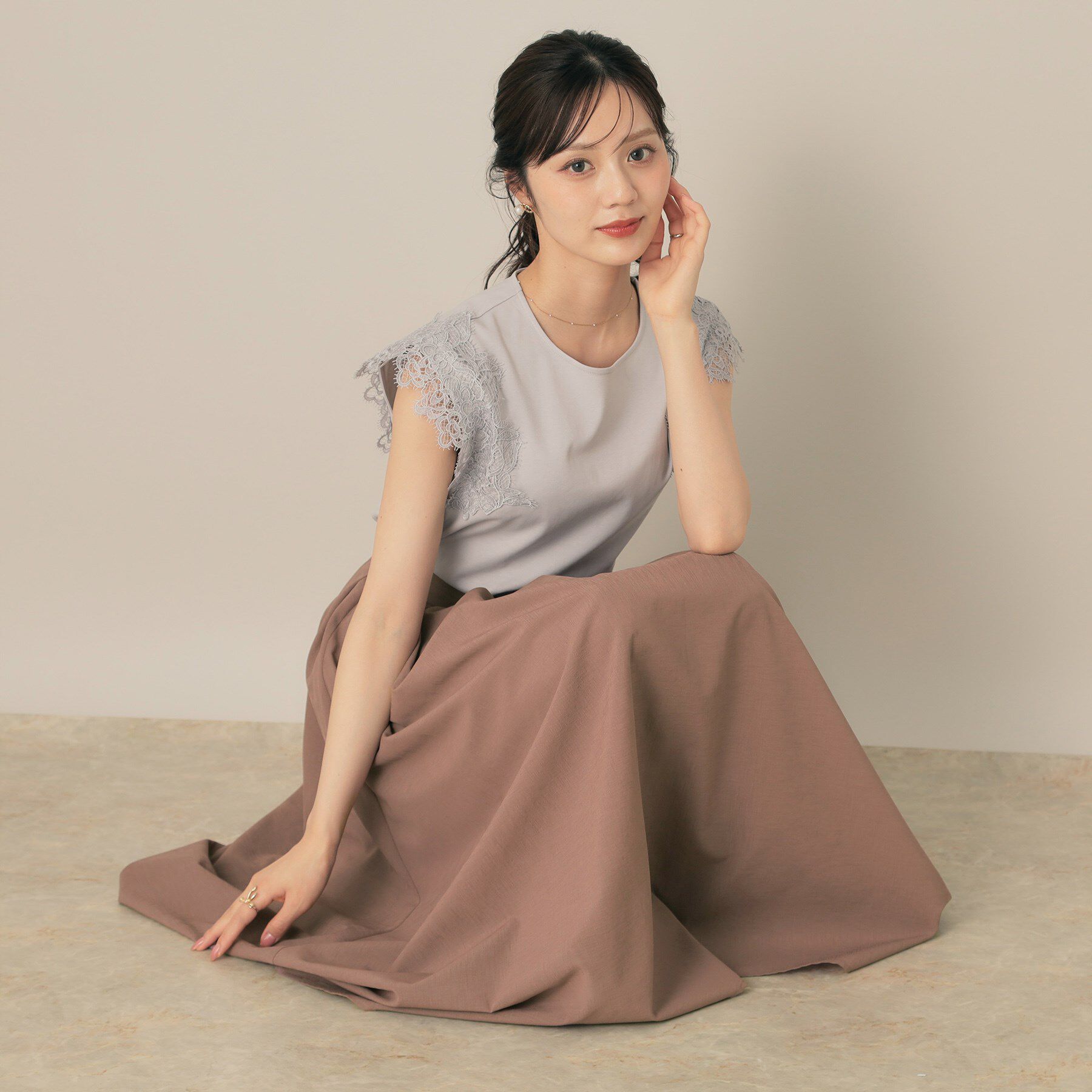 Couture broach「【きれいめ・シアー・通勤】パレットボイルロングスカート」|スカート|