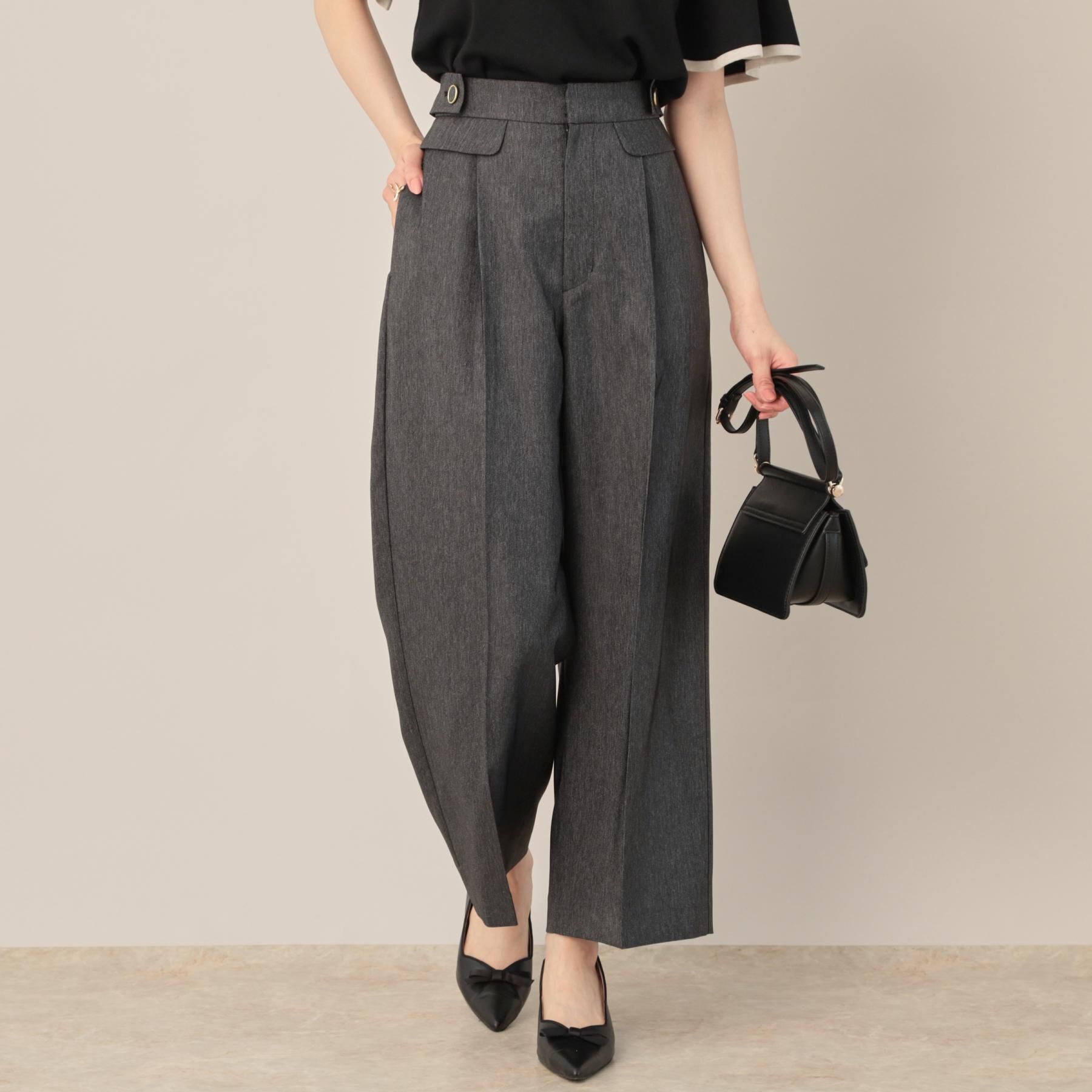 Couture broach「【マシンウォッシャブル・スッキリ見え】デニムライク釦デザインパンツ」|その他|